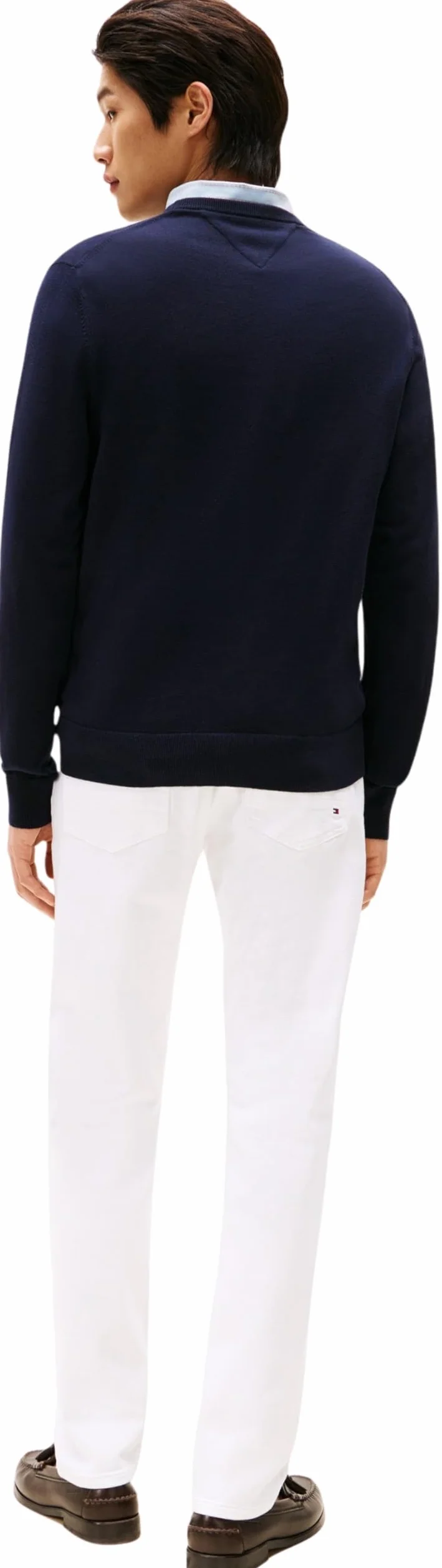 Tommy Hilfiger Męski sweter z bawełny Essential Crew Neck MW0MW14748, niebieski, M, Niebieski (pustynne niebo), M