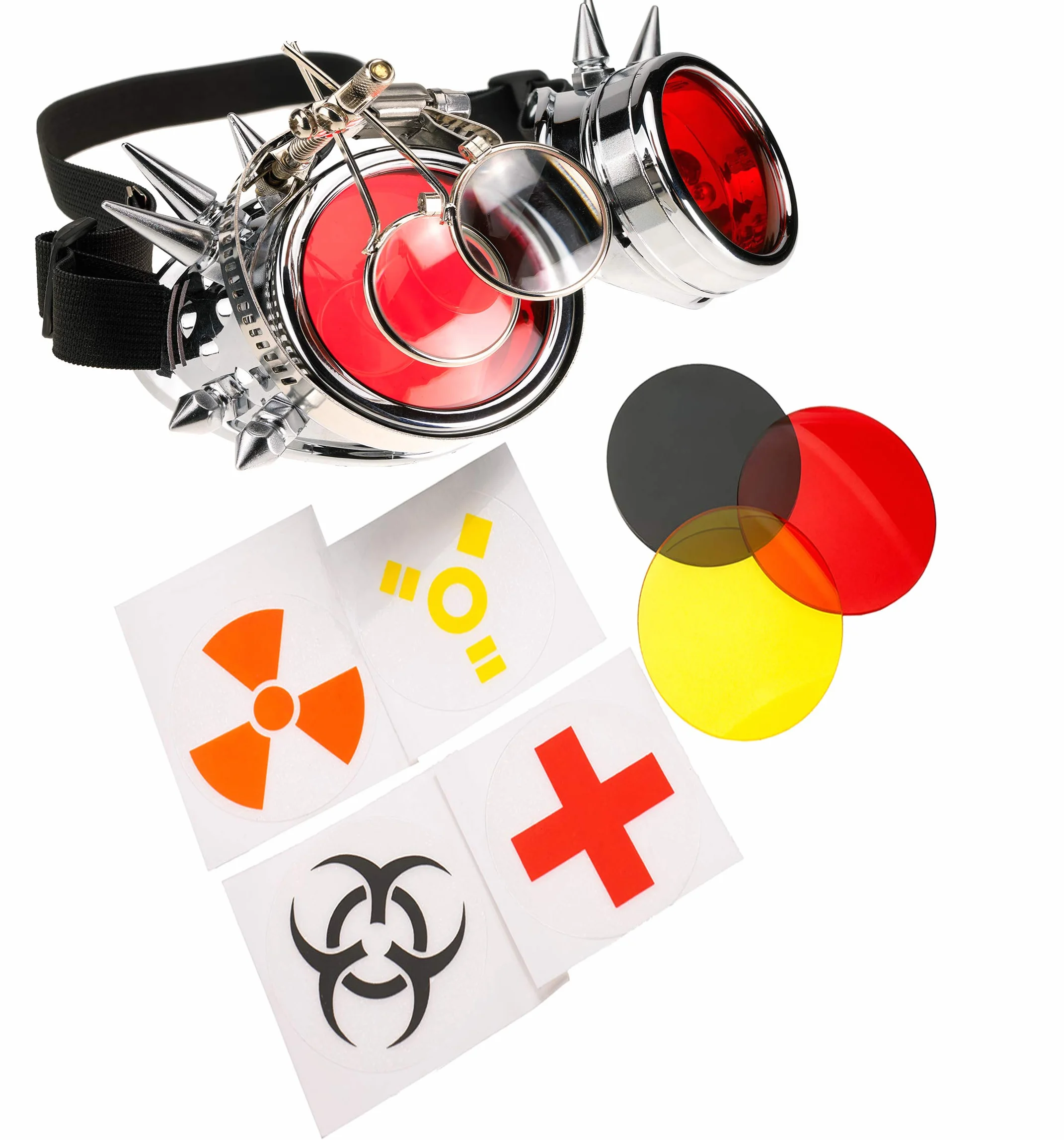 4sold Loupe Steampunk czarne gogle cyber rave goth vintage wiktoriańskie jak okulary przeciwsłoneczne