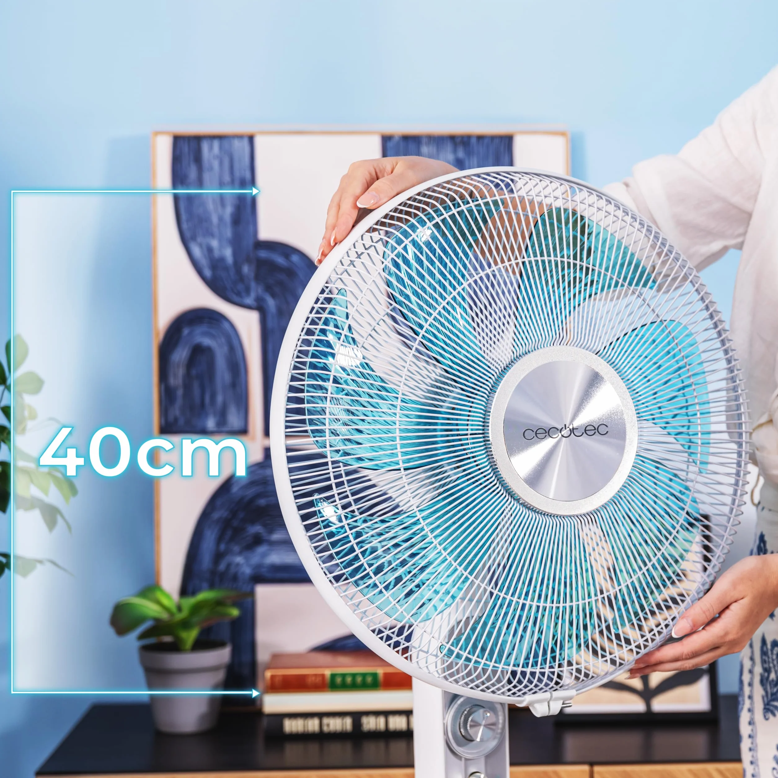 Cecotec EnergySilence 610 Max Flow Ventilateur de sol 70W 16" 7 pales minuterie 2h 4 vitesses oscillation 90º hauteur réglable 130 cm