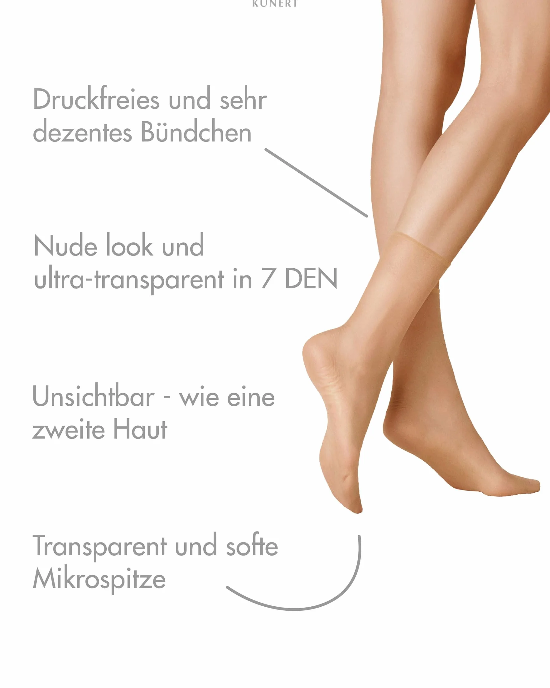 KUNERT Damskie skarpetki Beauty 7 cienkie 7 DEN