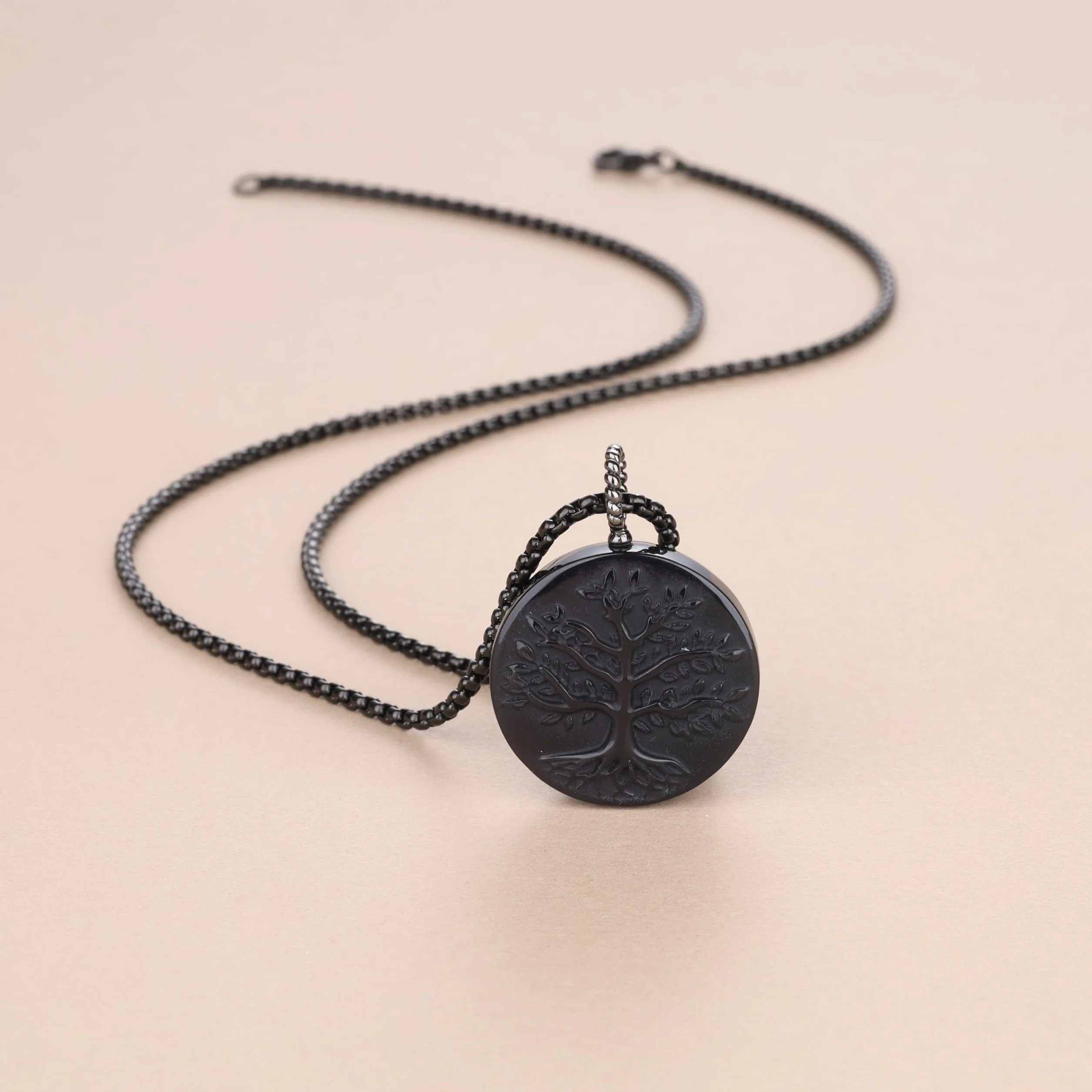 COAI Drzewo życia kryształowy obsydianowy naszyjnik