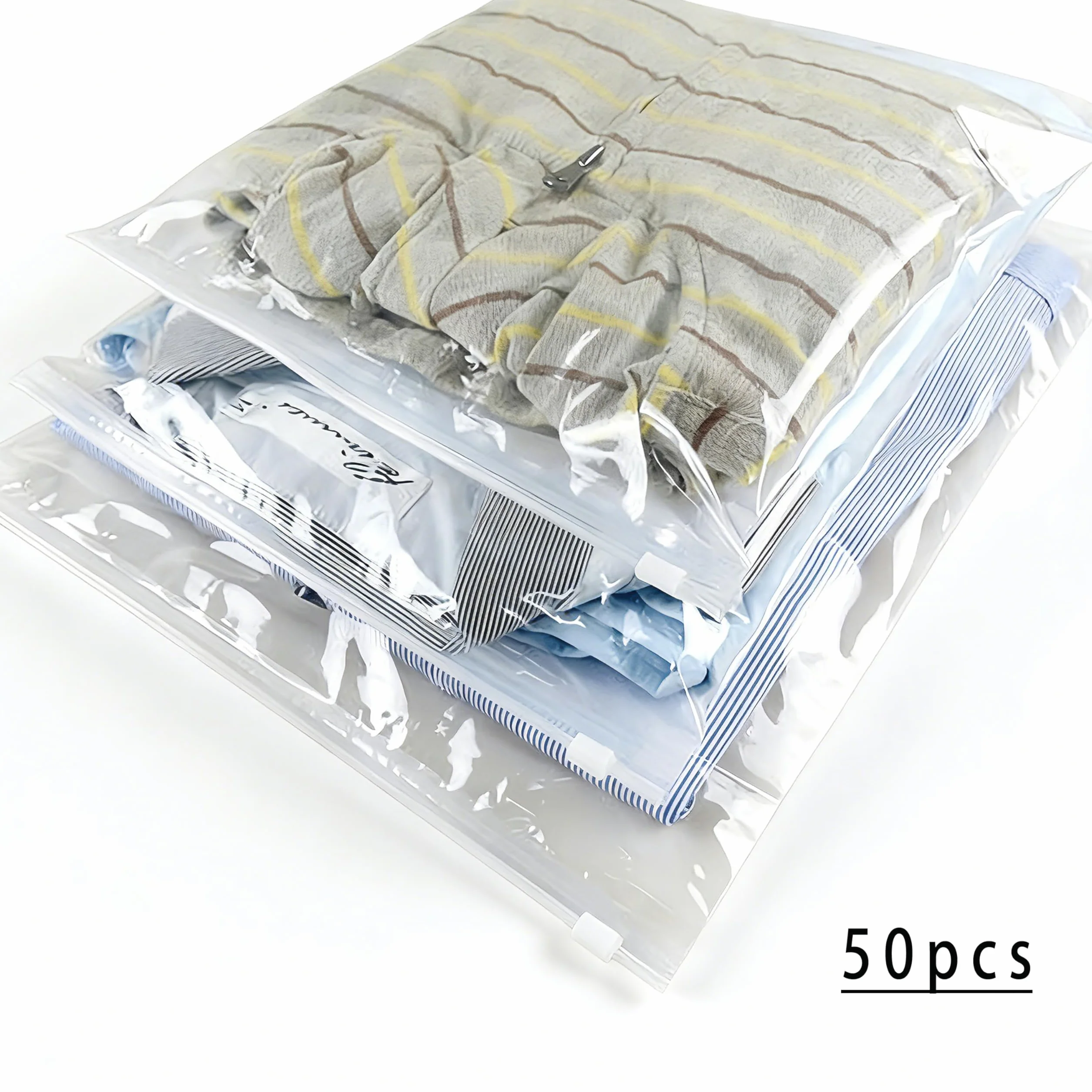 AiTodos woreczki strunowe 30x40 cm 50 szt przeźroczyste torby na ubrania z zamkiem błyskawicznym