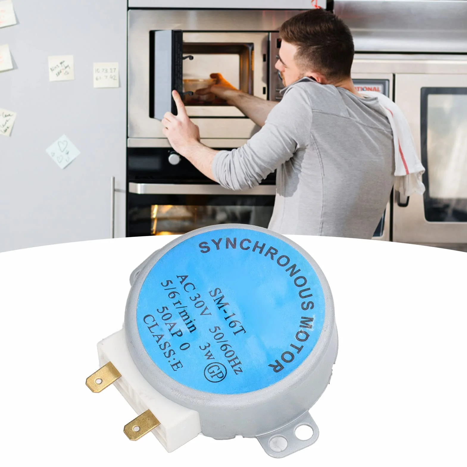 Silnik obrotowy do kuchenki mikrofalowej, SM 16T, wymienny silnik obrotowy do kuchenki mikrofalowej, aluminiowo-miedziany, silnik synchroniczny, kompatybilny z AC30 V