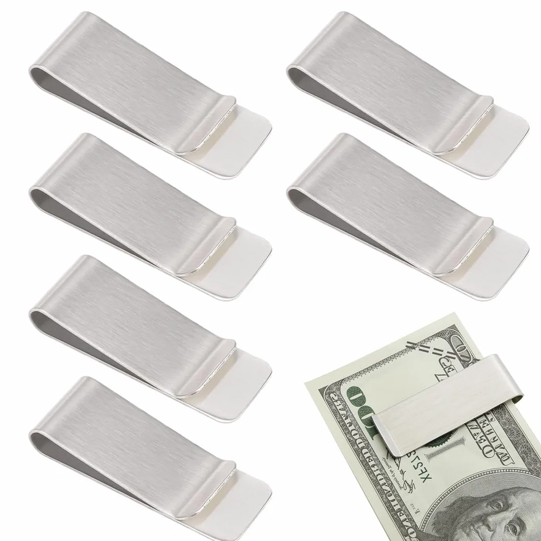 6 szt. Klips na pieniądze ze stali nierdzewnej na banknoty, dokumenty, zdjęcia, faktury itp., wytrzymałe, trwałe, wygodne i praktyczne
