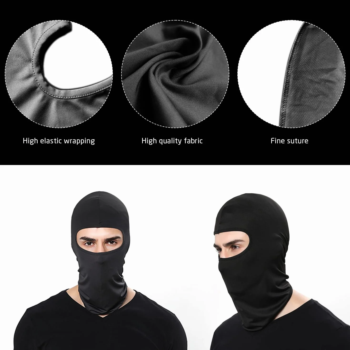 2-pak wiatroszczelnych masek, kominiarka, oddychaj?ca maska, akcesoria sportowe, unisex, do aktywno?ci na ?wie?ym powietrzu, aplikować do na rowerze, ochrona przed promieniowaniem UV (czarna)