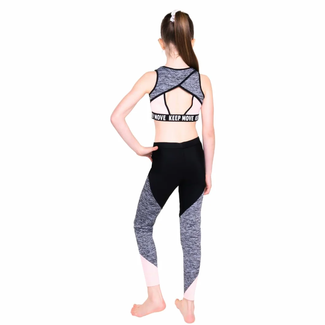 Barielle 10016 Dziecięca odzież sportowa, dwie sztuki, legginsy, krótki top, wielokolorowy, 110-164