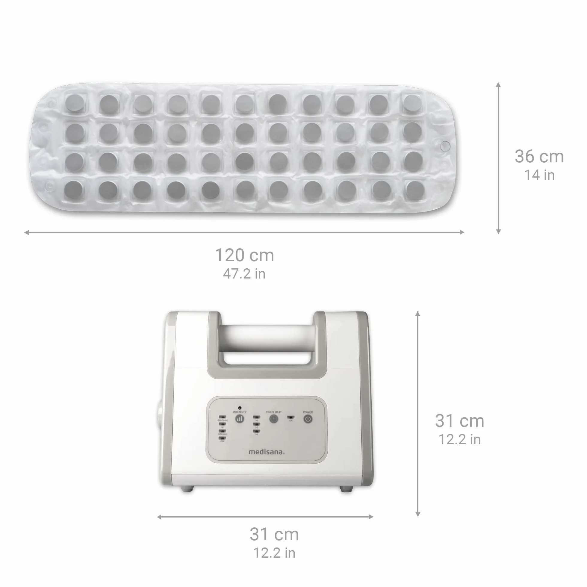 Medisana BBS air bubble bath mata do hydromasażu z dozownikiem aromatów 3 poziomy intensywności pilot 2 generacja