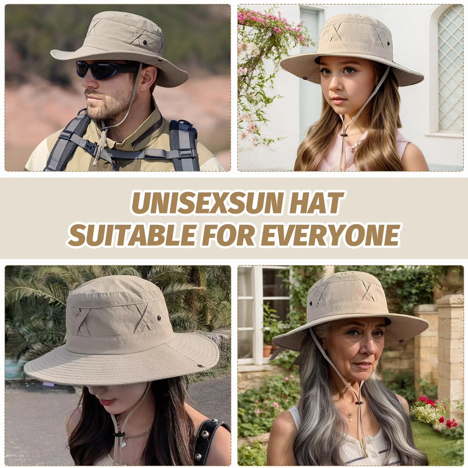 Letnia czapka unisex Safari, składana wiatroszczelna oddychająca, męska letnia czapka z odkrywką, szerokie rondo, ochrona przed promieniowaniem UV