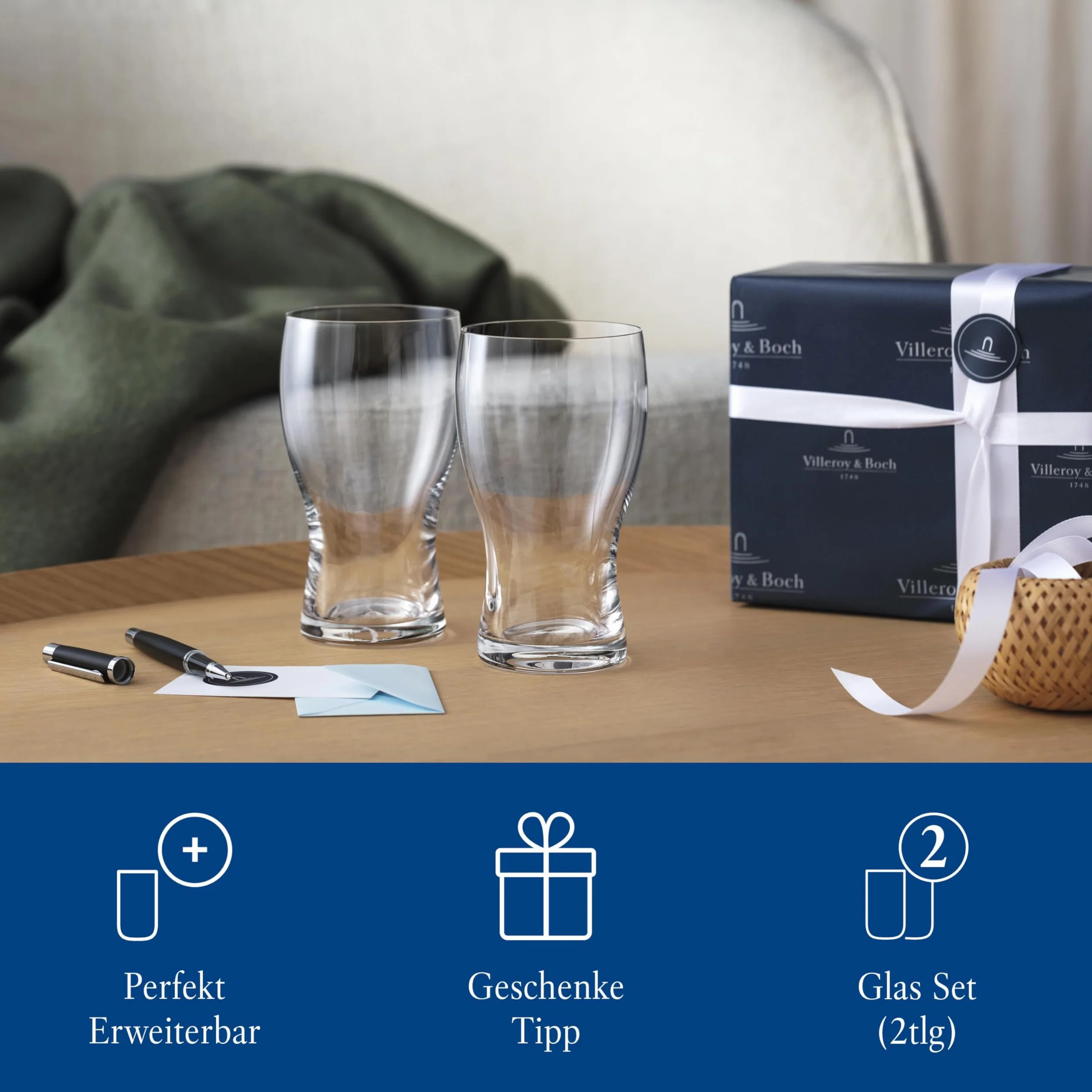Villeroy & Boch Bar Purismo kufle do piwa zestaw 2 szt. 650 ml szkło kryształowe