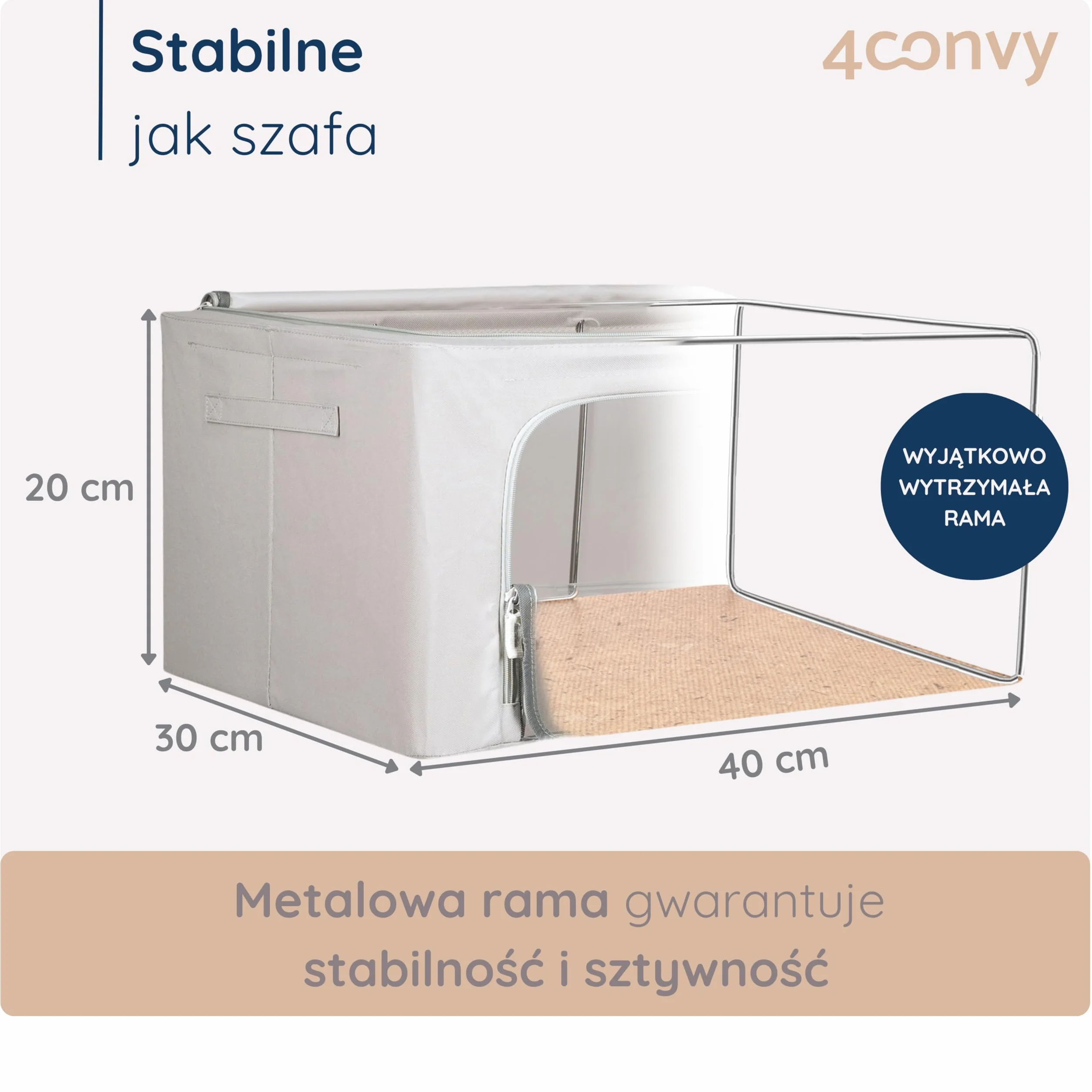 4CONVY Pokrowiec na pościel składana torba z oknem do przechowywania odzieży 3x24L Szary