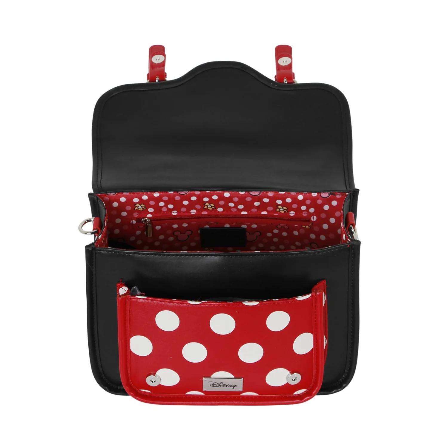 Myszka Minnie Face-Torebka-Plecak Satchel, Czarna, 26 x 20 cm