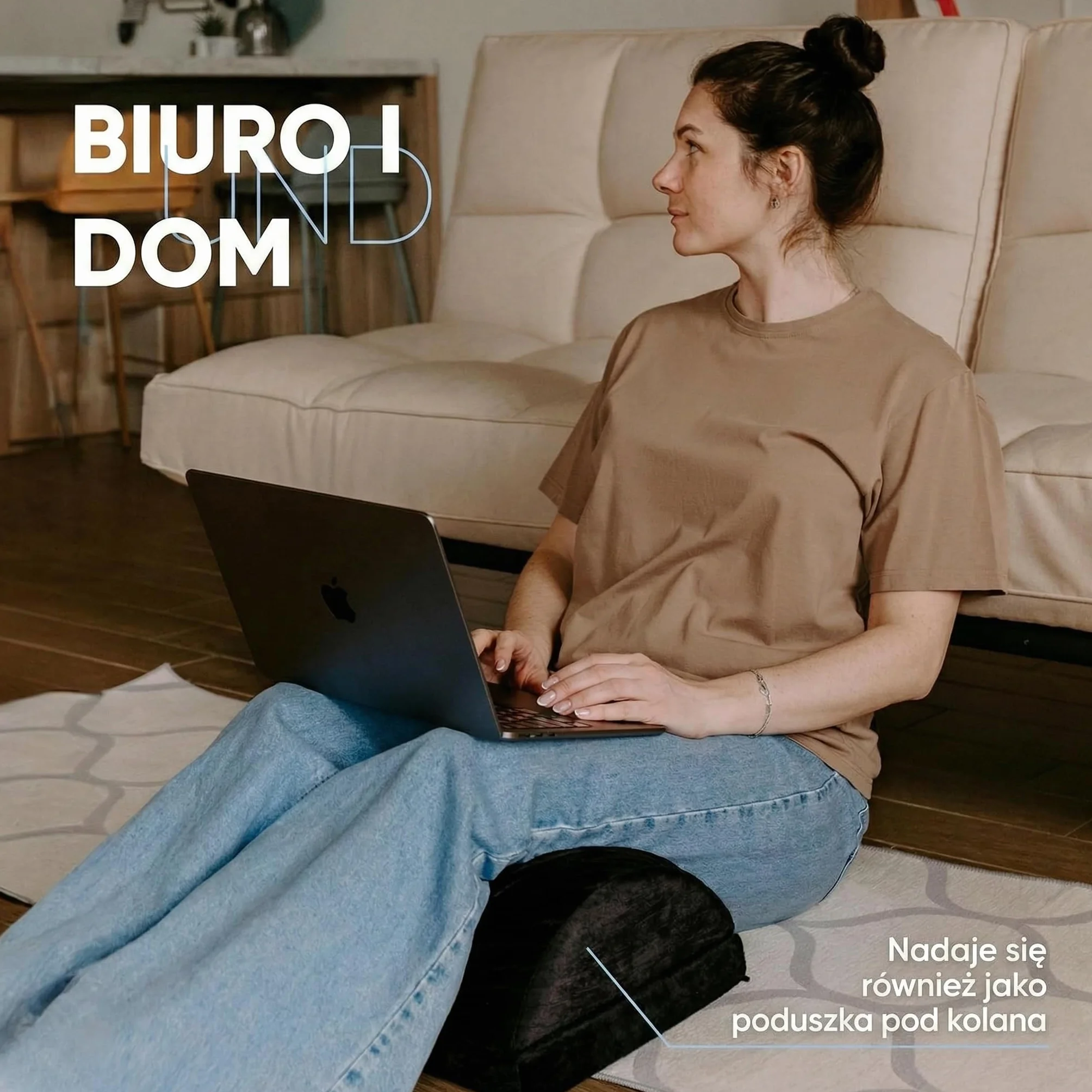 Björn&Schiller ergonomiczny podnóżek pod biurko regulowana wysokość poduszka na nogi z kieszenią