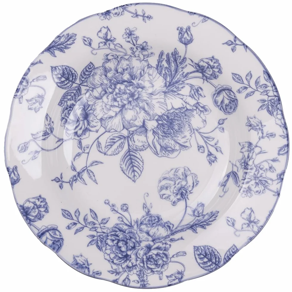 18-częściowy zestaw naczyń porcelanowych, zastawa stołowa, dekoracja kwiatowa, liliowa, fleurette
