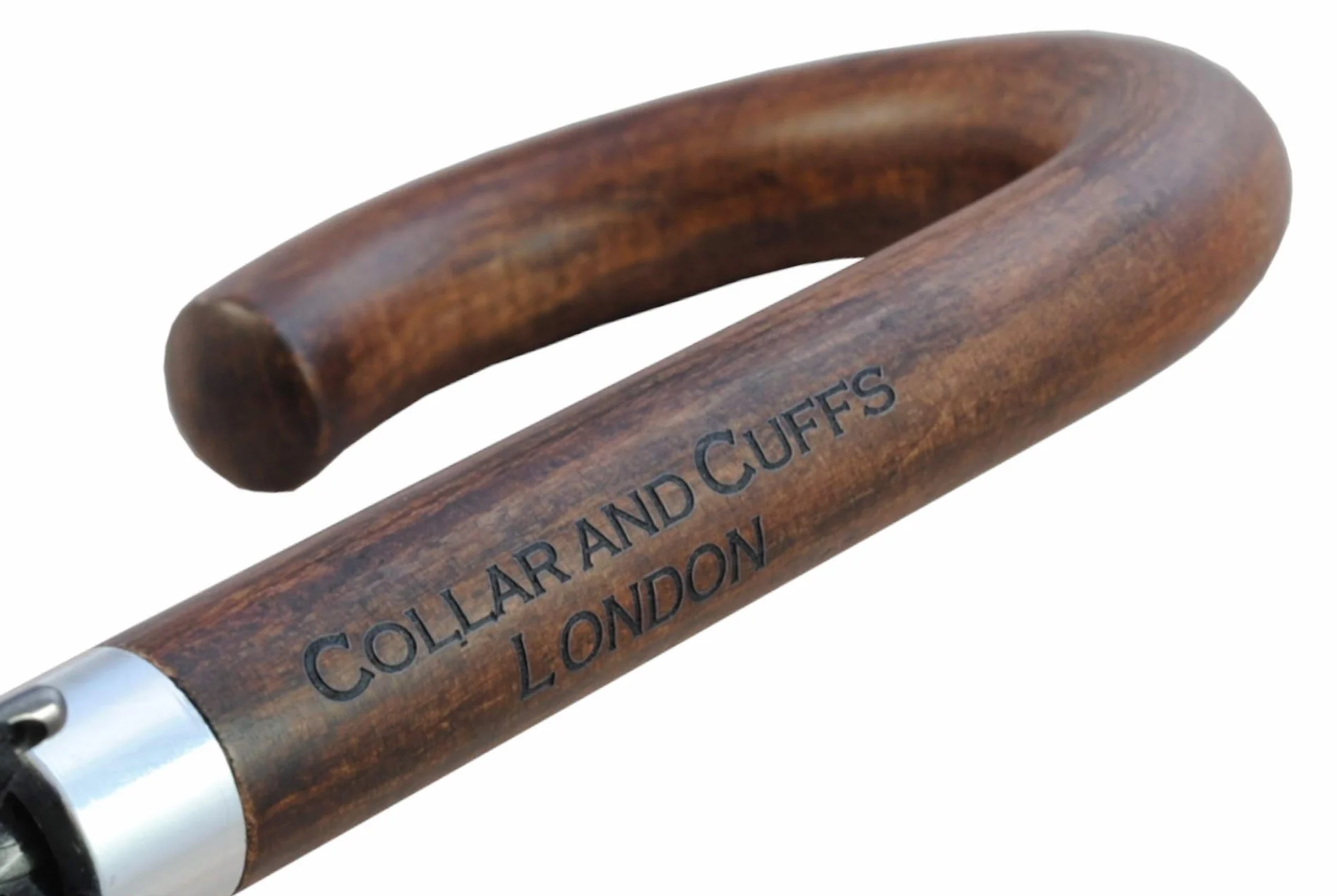 COLLAR AND CUFFS LONDON Wiatroodporny parasol żebrowy z 24 żebrami dla super wytrzymałości - 60 km/h bardzo mocny - trójwarstwowa wzmocniona rama z włókna szklanego - drewniany uchwyt haczykowy -