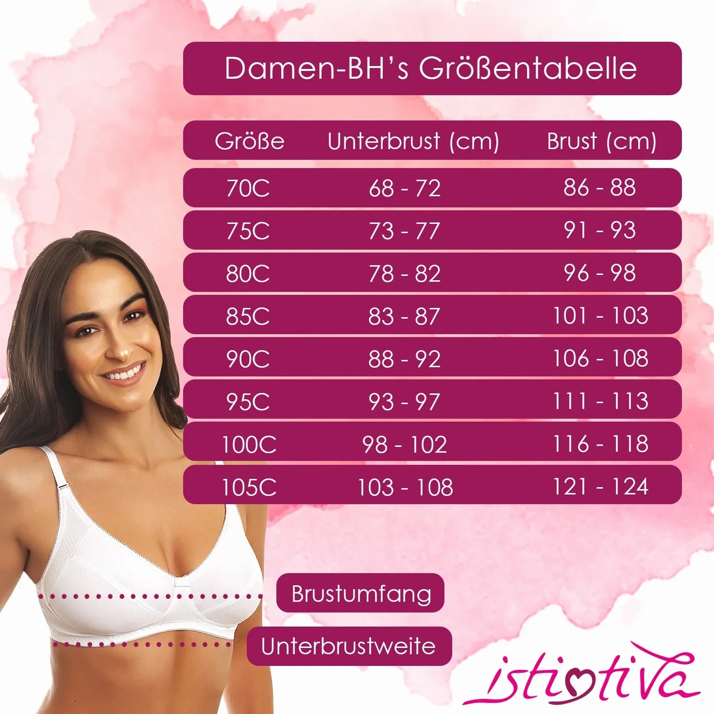 Laura - Biustonosz bez fiszbin 100% bawełny - Nieusztywniany - Biustonosz trójkątny do delikatnych piersi o wysokim komforcie - Biustonosz damski z miękkimi miseczkami