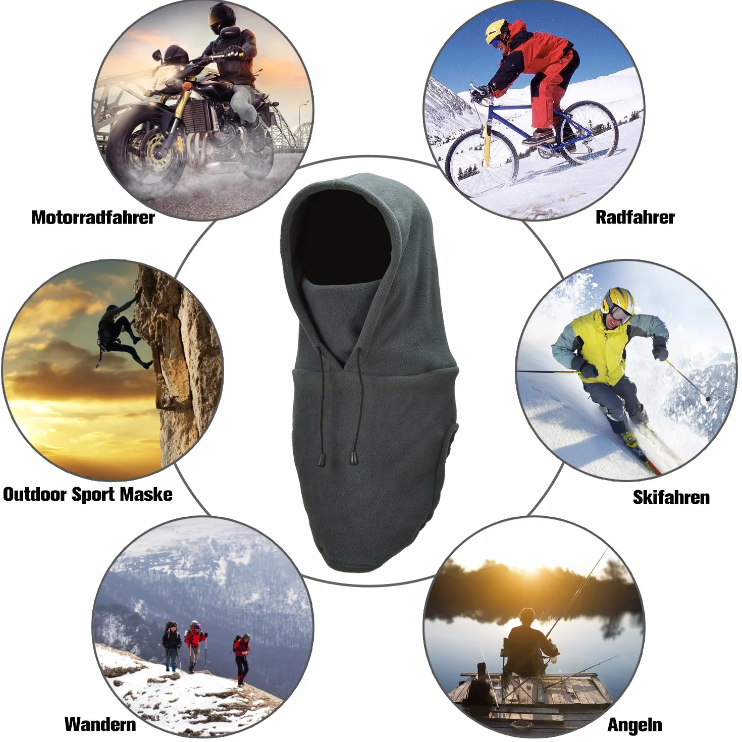 DealKits Balaclava maska na twarz, wiatroszczelna maska na całą twarz, regulowana maska narciarska, maska na motocykl i rower, ciepła kominiarka do uprawiania sportów zimowych i na zewnątrz, uniseks