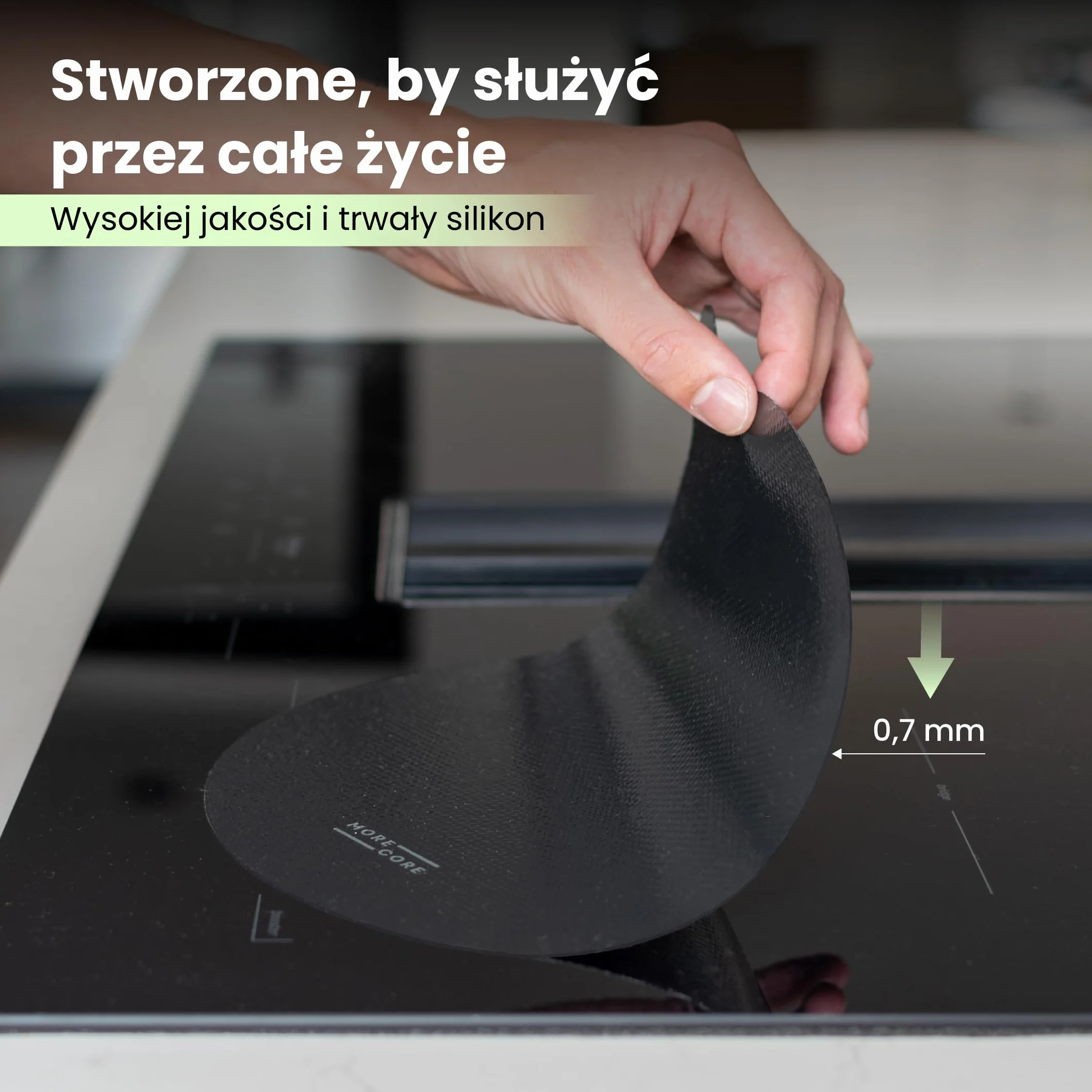 MoreCore Mata ochronna na kuchenkę | mata ochronna na kuchenkę | mata indukcyjna | osłona płyty grzewczej | mata chroniąca przed wysoką temperaturą | 4 sztuki 22 cm