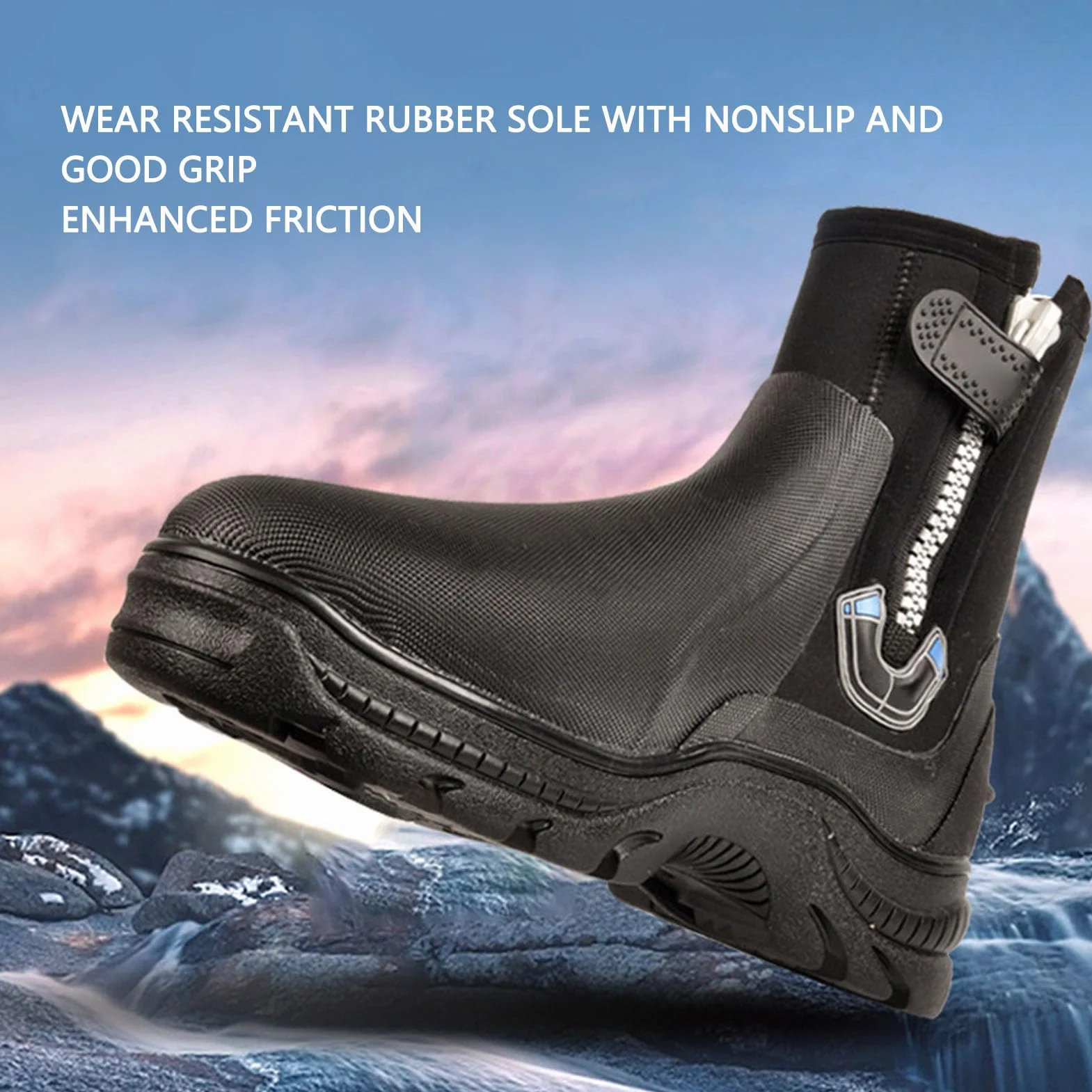 RiToEasysports Neoprenowe buty do nurkowania, zamek unisex o grubości 5 mm Buty do wody do uprawiania sportów wodnych i nurkowania z rurką (rozmiar 9)