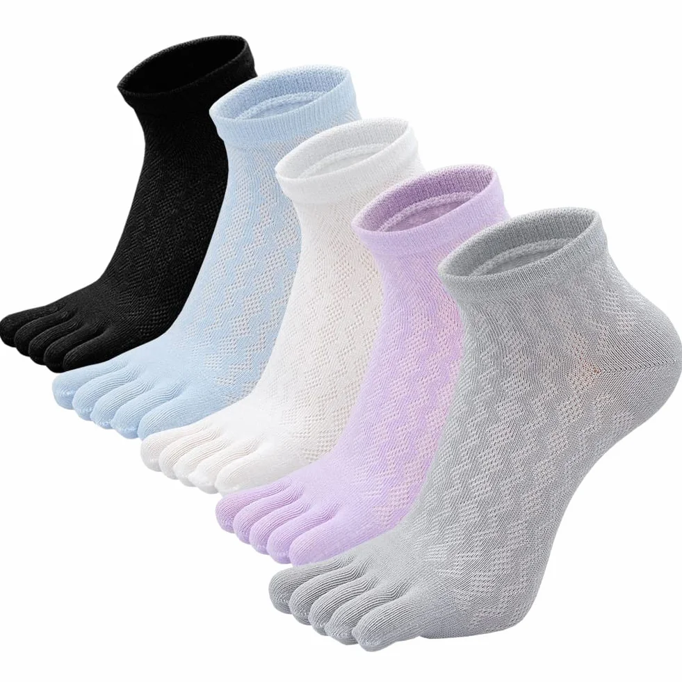 LOFIR skarpety z palcami damskie skarpetki z 5 palcami bawełniane kolorowe skarpetki do biegania na co dzień sportowe skarpetki szkolne Toe Sneaker skarpetki rozmiar 35-41.5 par