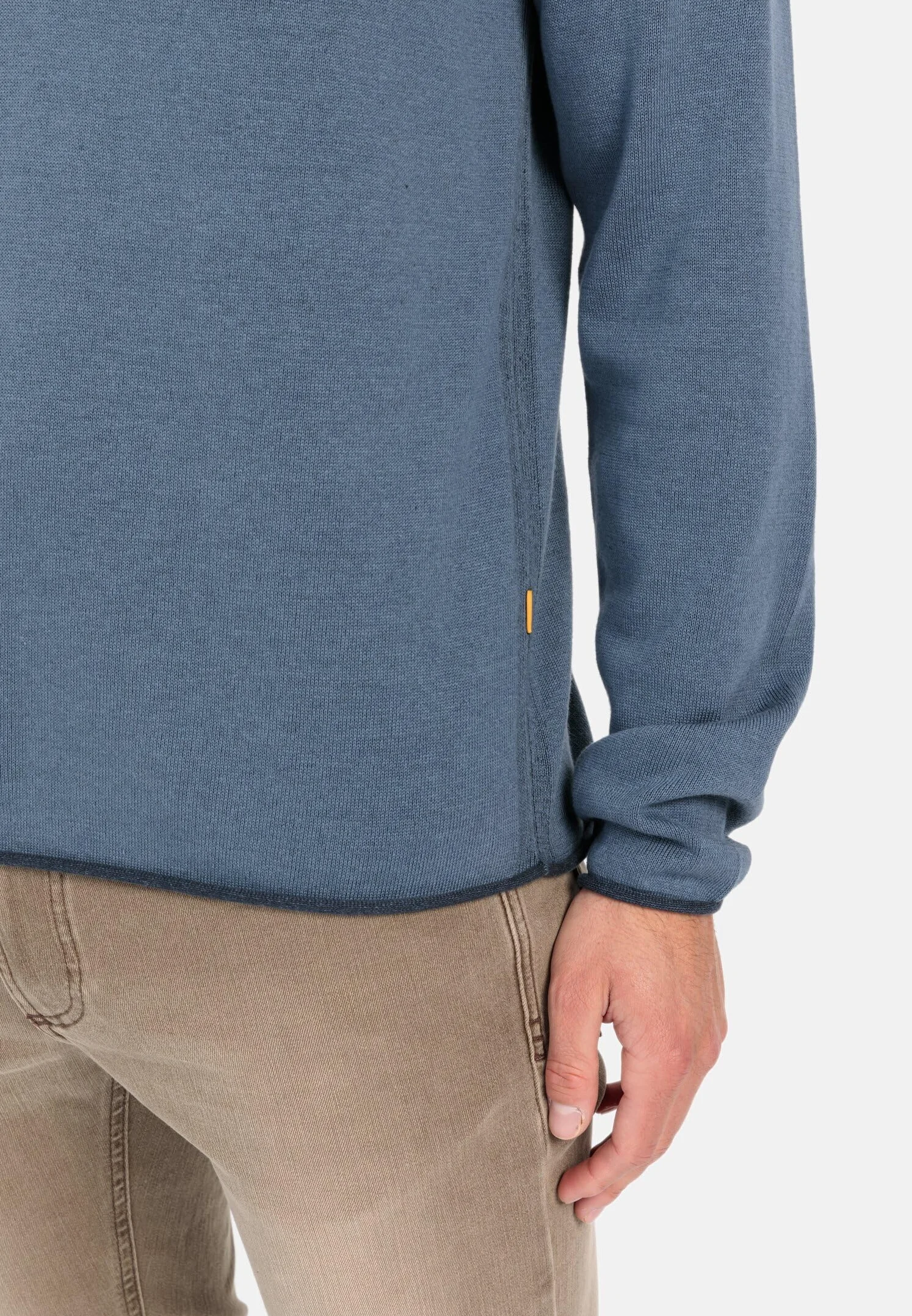 camel active Męska koszulka Henley z certyfikowanej bawełny organicznej, niebieski, L