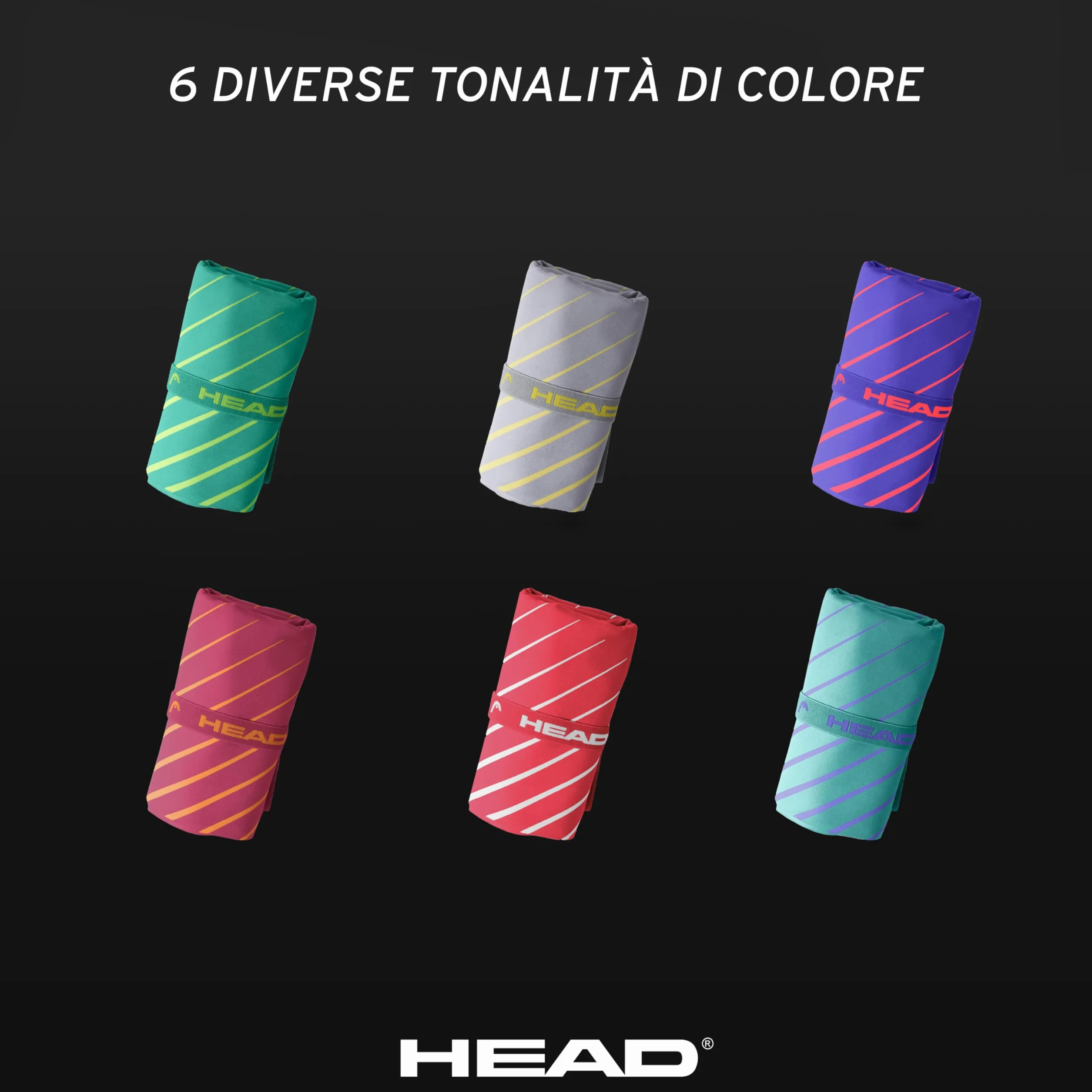 HEAD Active Stripes Ręcznik z Mikrofibry 60 x 110 szybkoschnący elastyczny lekki do siłowni