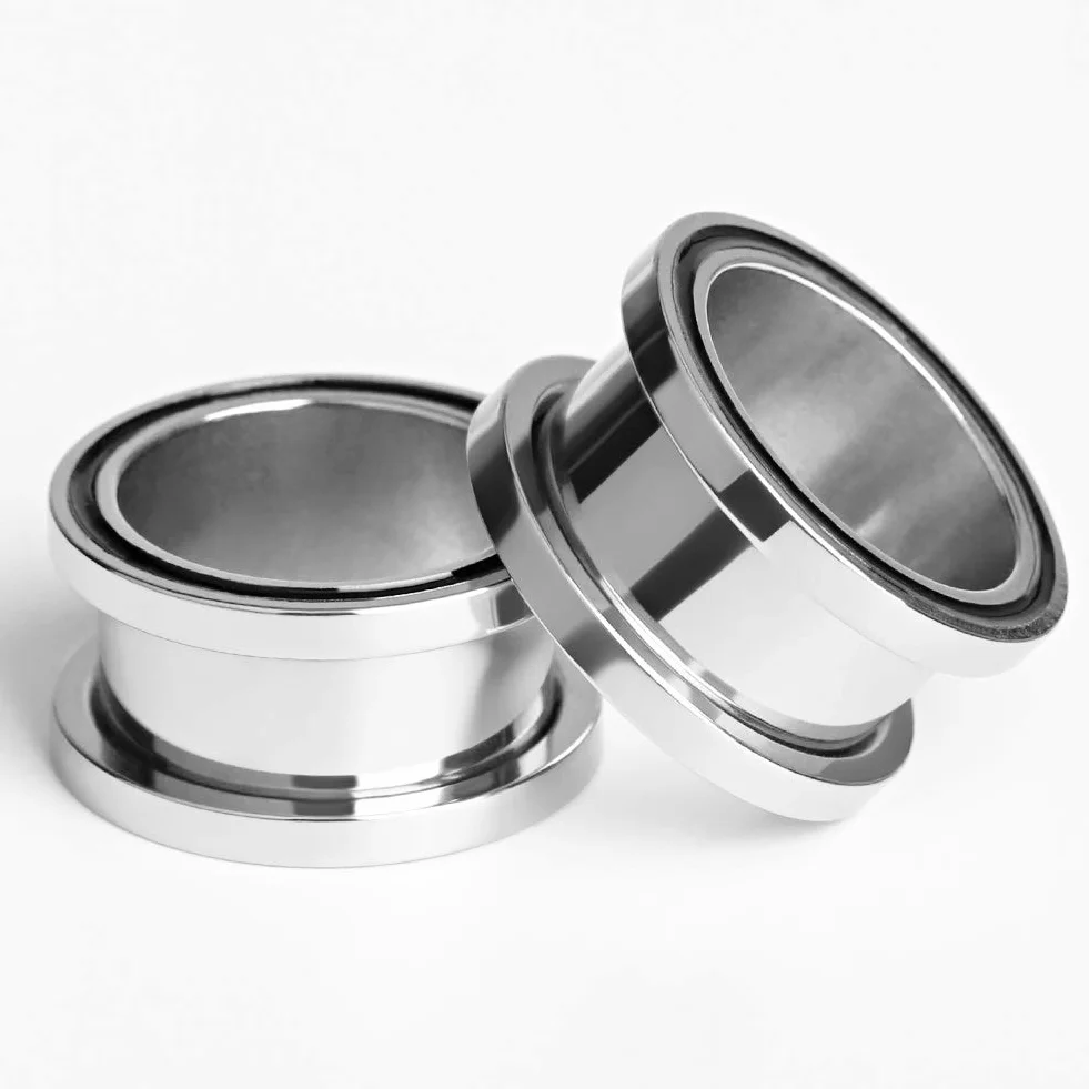 KUBOOZ Wtyczka do uszu, tunel, rozpychacz, piercing, prosta śruba ze stali nierdzewnej, grubość 6 mm do 16 mm, Stal nierdzewna