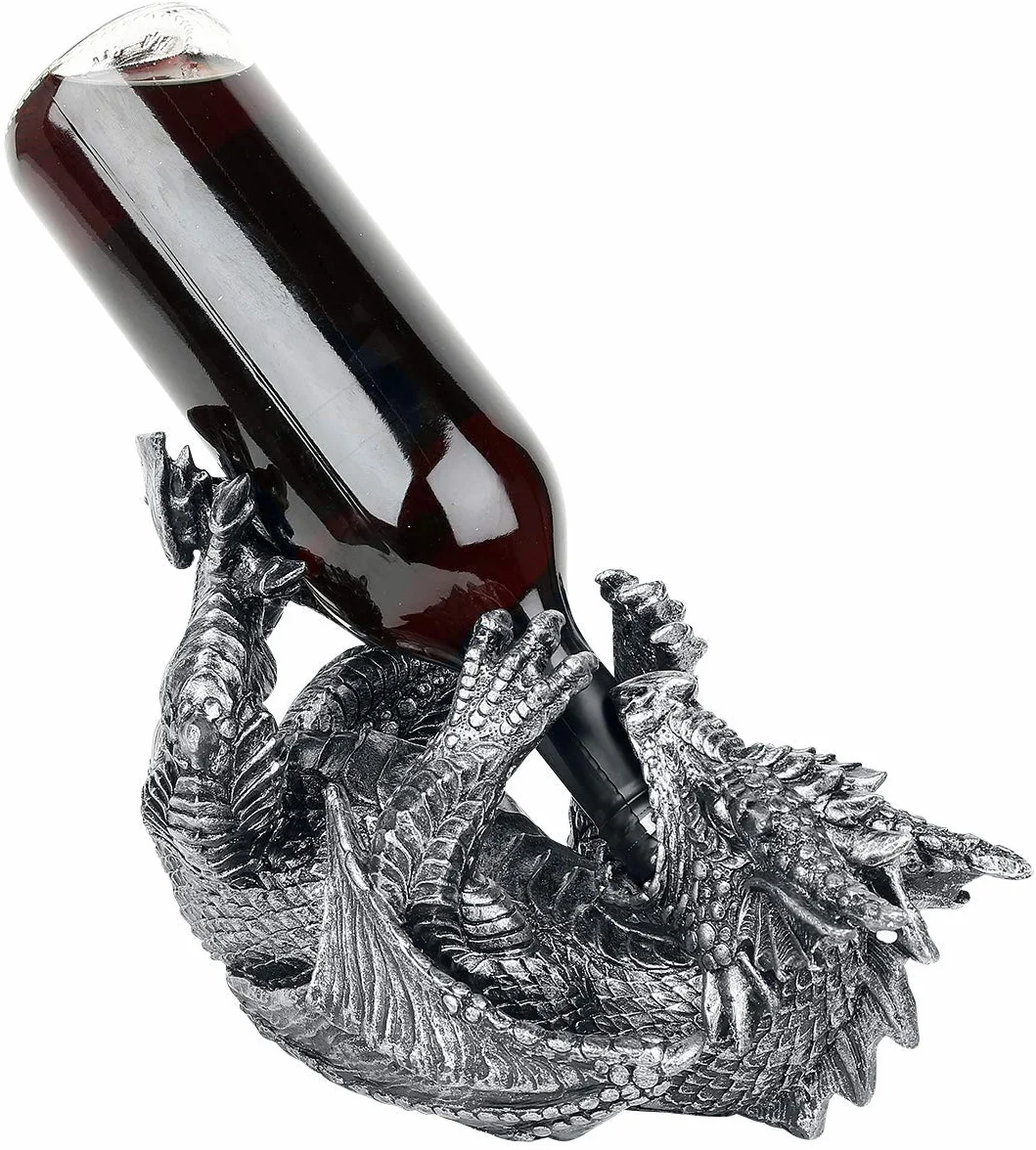 Nemesis Now Guzzlers uchwyt na butelkę wina smok 32 cm czarny