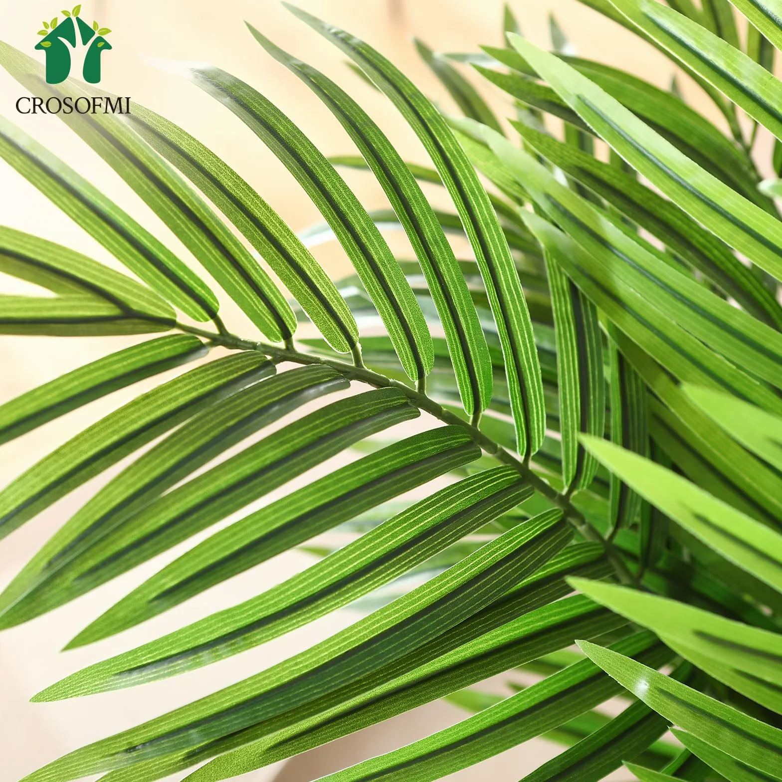 CROSOFMI Sztuczna palma Areca, 160 cm, sztuczna palma tropikalna, idealna sztuczna dypsis Lutescens, rośliny w doniczce, do wewnątrz, na zewnątrz, do domu, biura, ogrodu, nowoczesna dekoracja, prezent