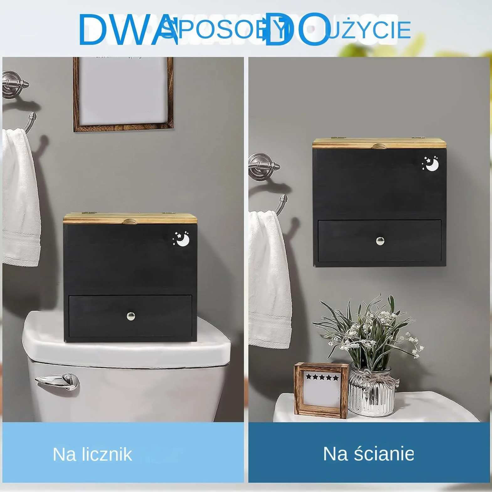 Organizator na Tampony do Łazienki | Drewniane Pudełko Na Podpaski | Drewniane Pudełko Organizacyjne na Podpaski Dekoracja do Domu, Mieszkania, Spa, , Makijażu, Toalety, Łazienki, Zlewu