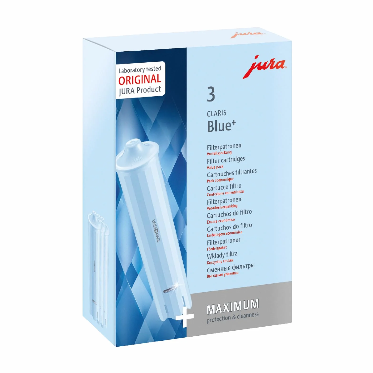 Jura 24231 Claris Blue + wkład filtrujący, zestaw 3 sztuk