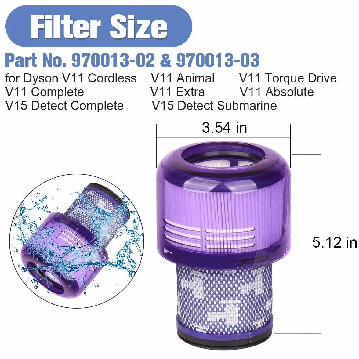 Pojemnik i zestaw filtrów do Dyson V15 V11, części zamienne 970050-01 965443-01 970013-02 970013-03