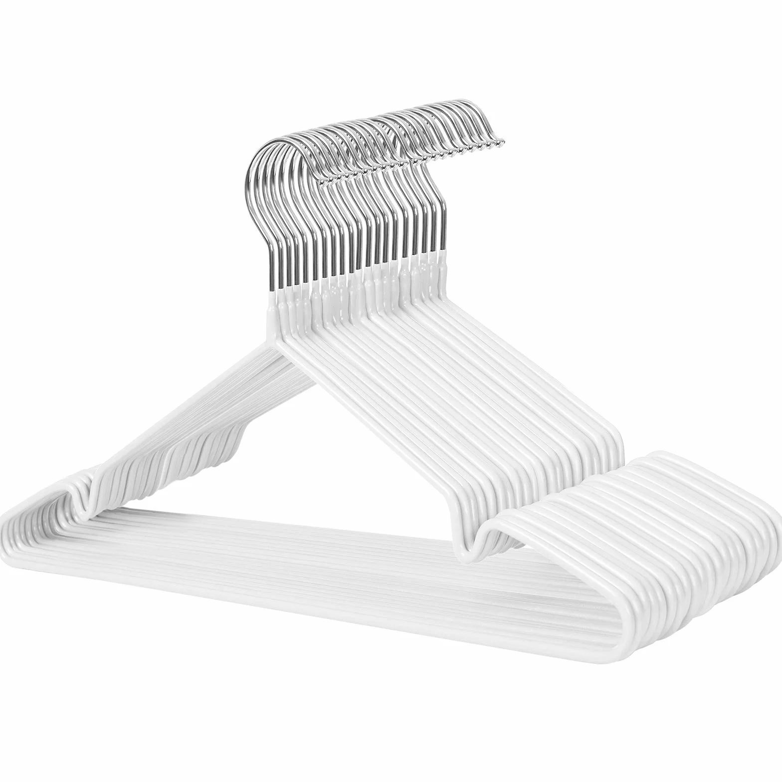SONGMICS Wieszaki metalowe zestaw 20 sztuk białe CRI33WT20