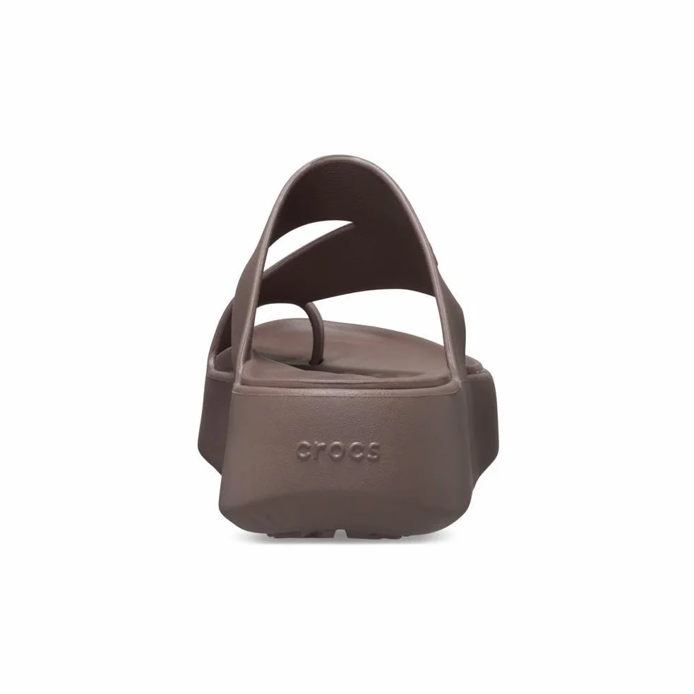 Crocs Damskie sandały na platformie Getaway Toe Loop, Trufla, 9