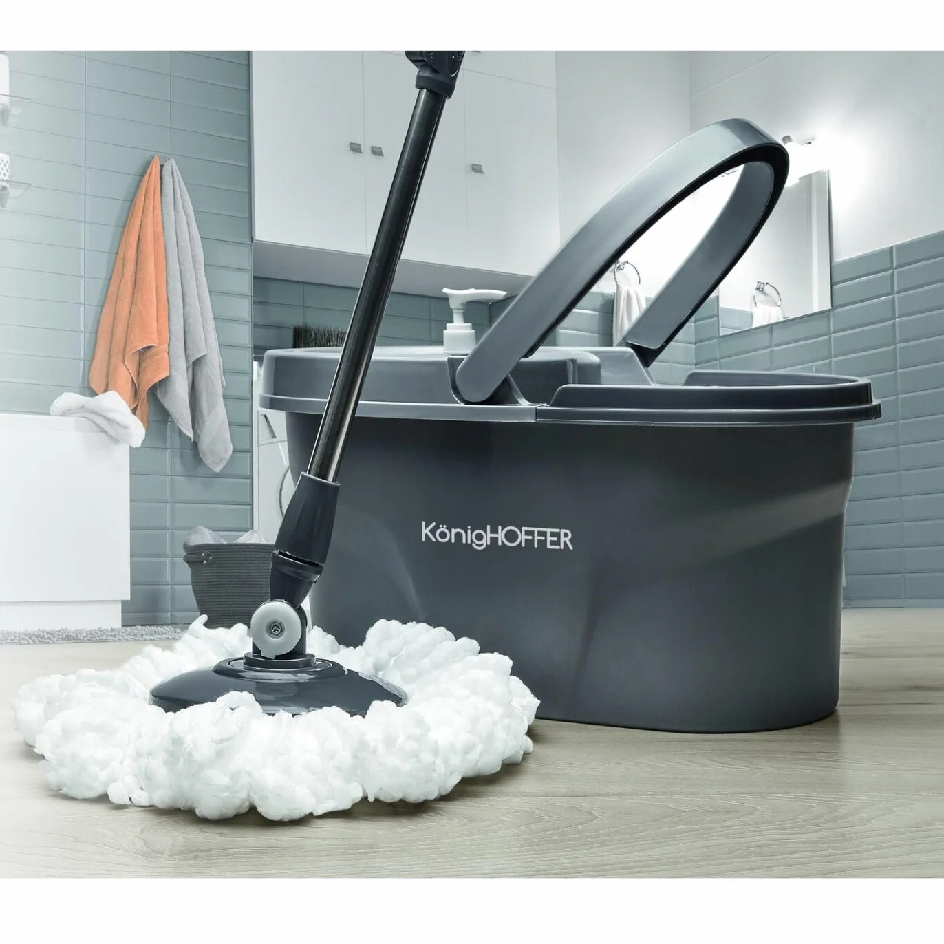 KonigHOFFER Clean It Wiadro plastikowe z mopem obrotowym zestaw