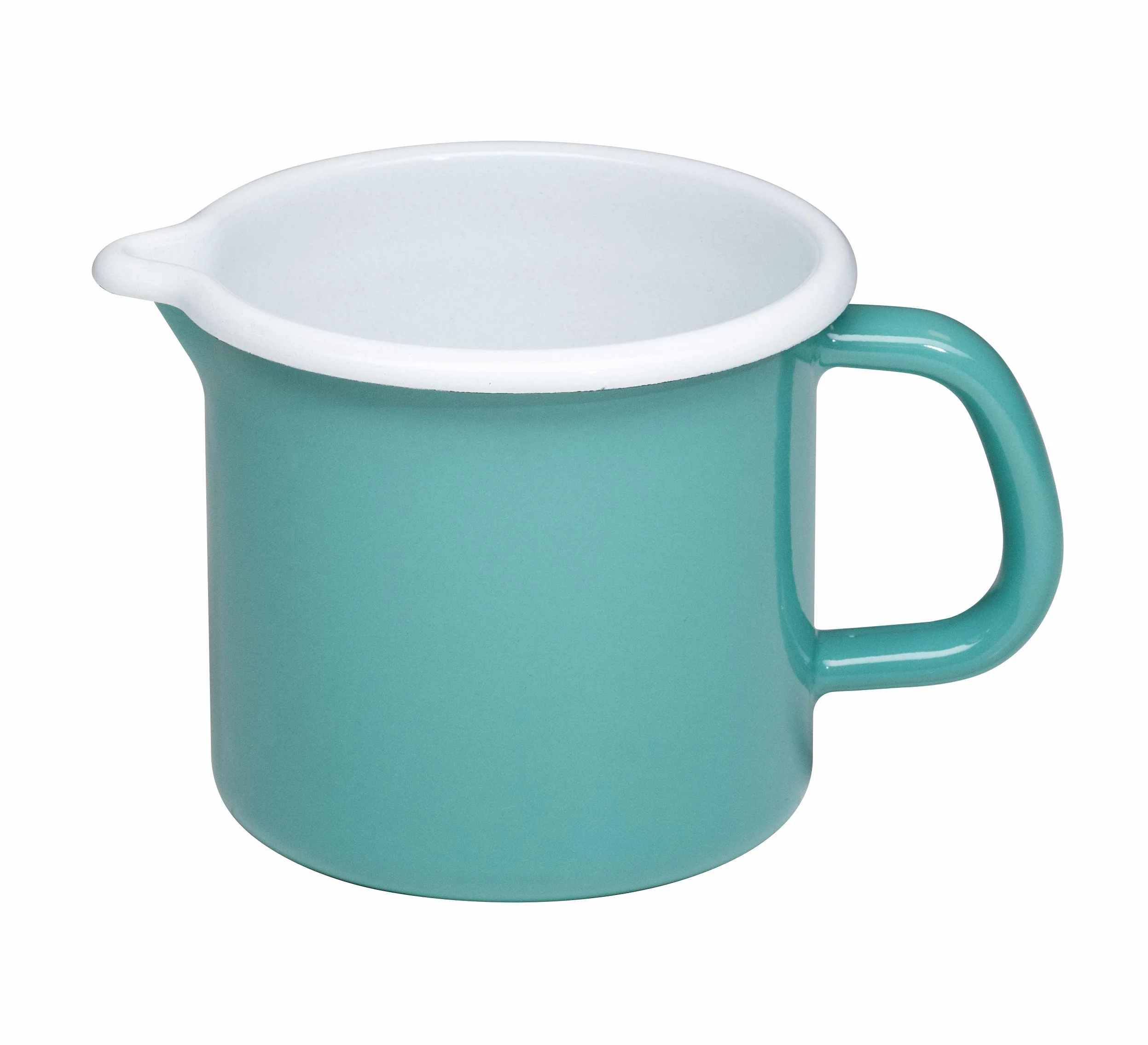 Riess, 0039-110, garnek z dziobem 10 cm, 0,75 l, NAT.G.MEDIUM, zielony, 0,322 kg, średnica 10 cm, 0,75 l, 16 x 11,4 x 9,8 cm, emaliowana, indukcyjna