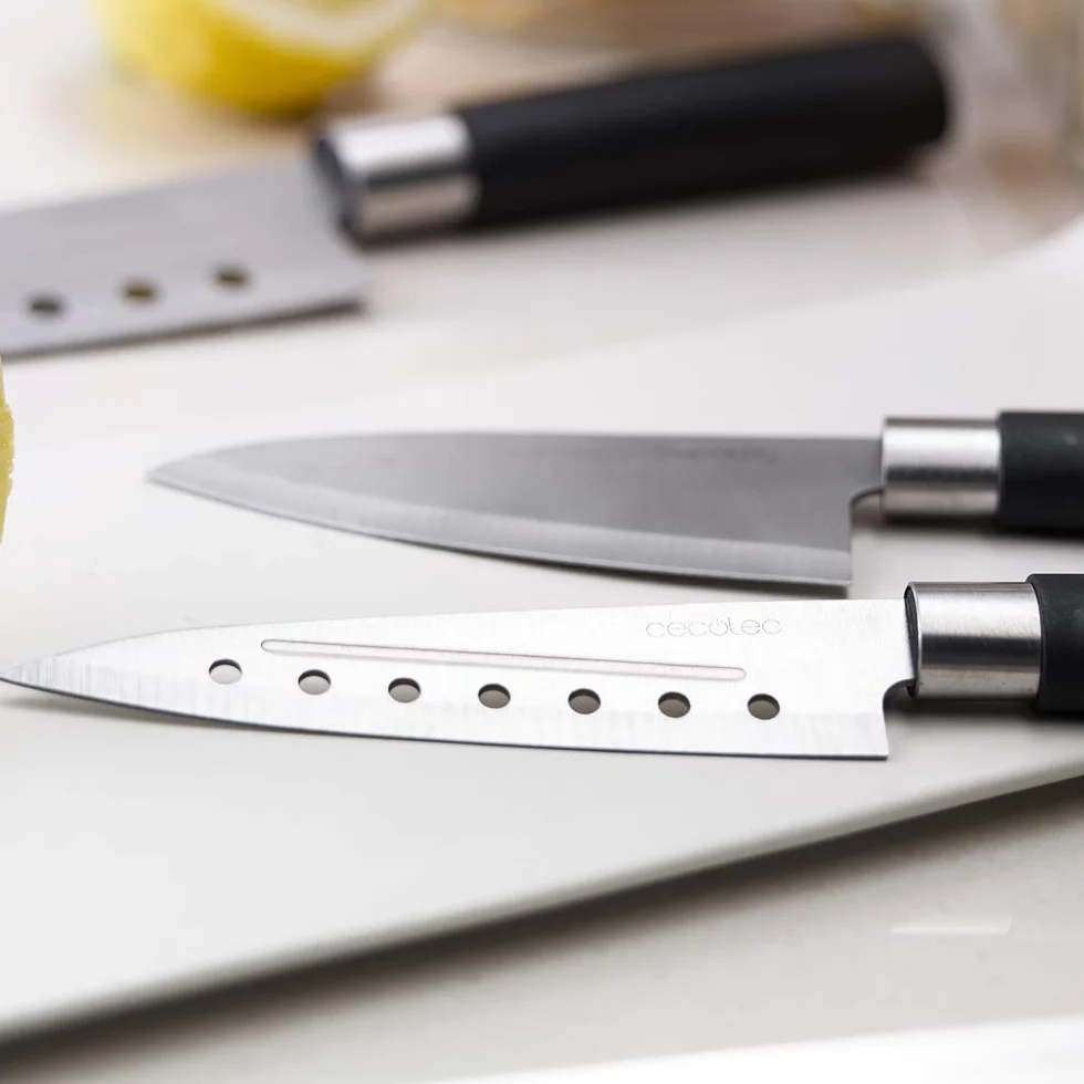 Cecotec Profesjonalny zestaw noży Santoku o szerokości 2 mm, profesjonalny zestaw noży Santoku