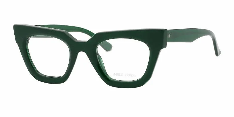 Enrico Coveri Okulary ECV154 dla kobiet, okulary korekcyjne, pasują do wszystkich rodzajów soczewek, Zielony