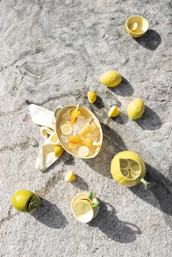 ByOn Lemon S miska w kolorze: żółty/biały, wykonana z dolomitu, wymiary: ø 13 x 6 cm, 5228622810