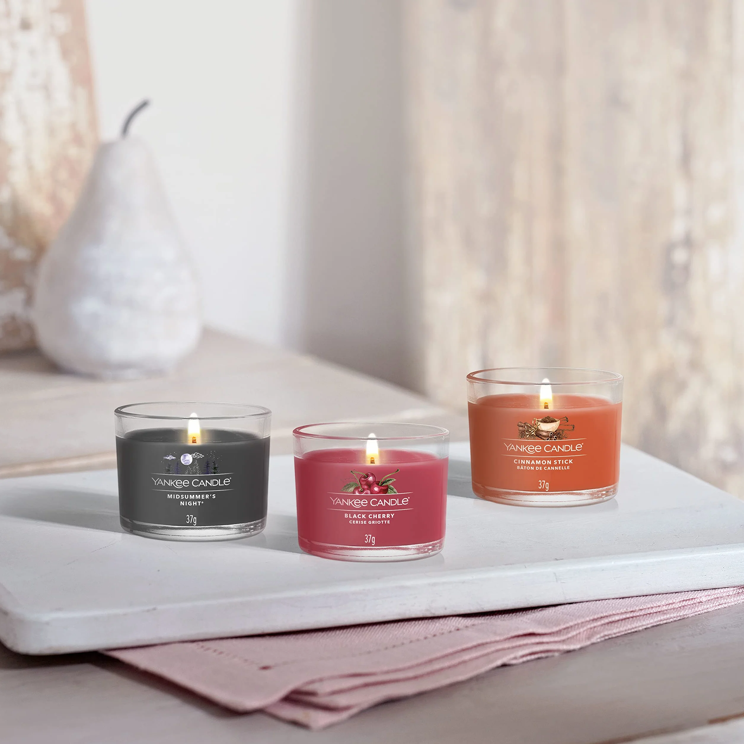 Yankee Candle Świece zapachowe zestaw upominkowy czarna wiśnia wosk sojowy 3 sztuki