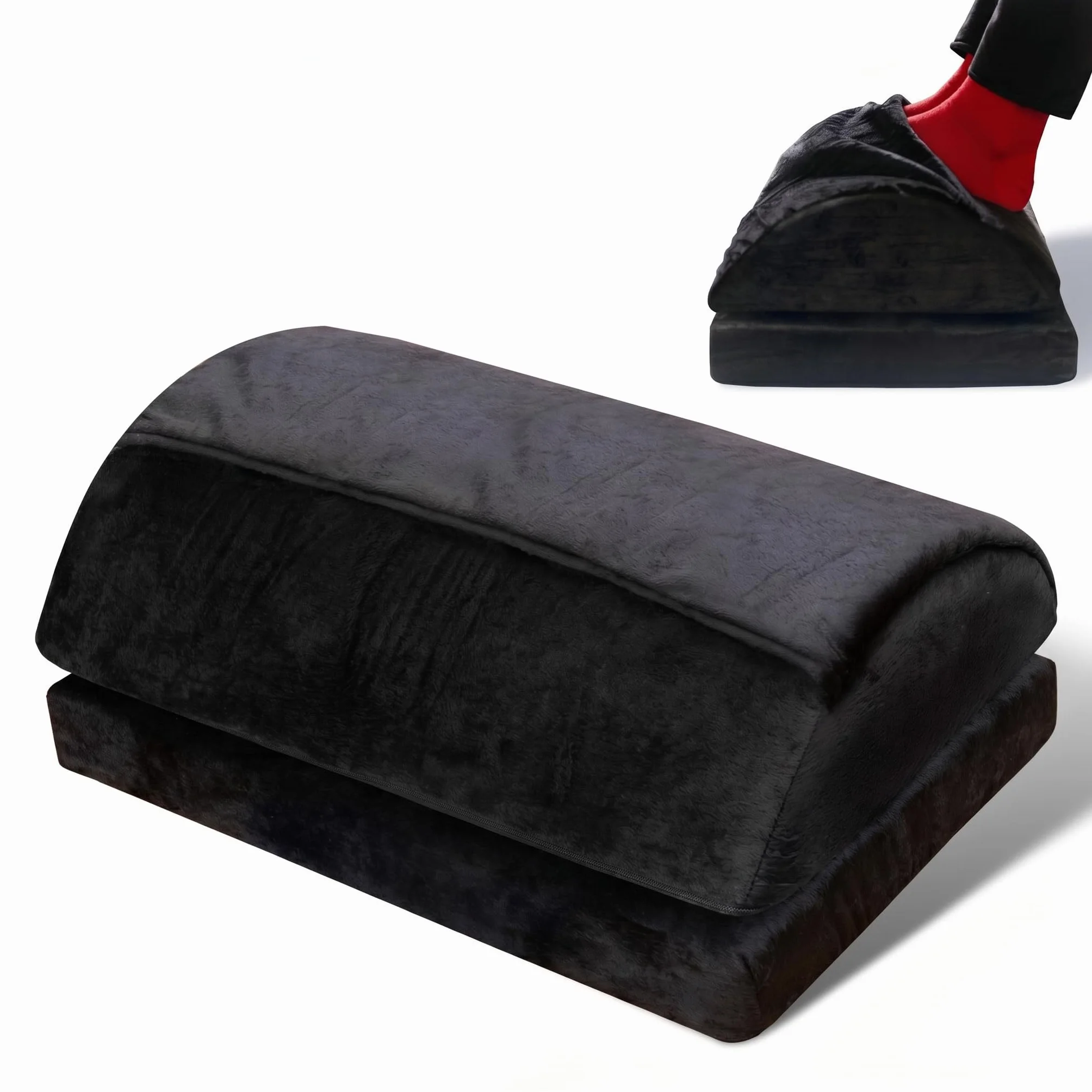 Björn&Schiller ergonomiczny podnóżek pod biurko regulowana wysokość poduszka na nogi z kieszenią
