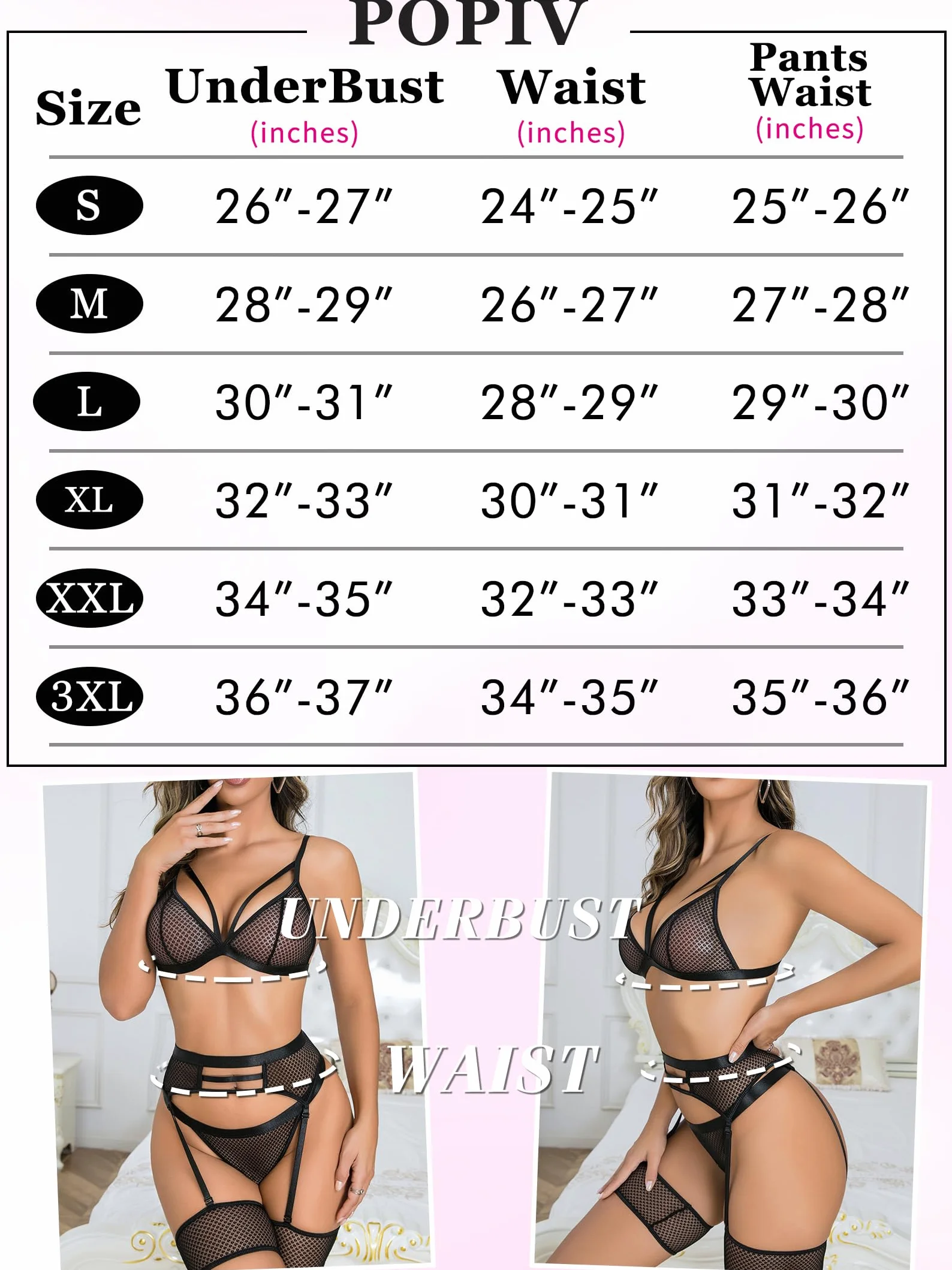 popiv Sexy Kobiety Garter Lingerie