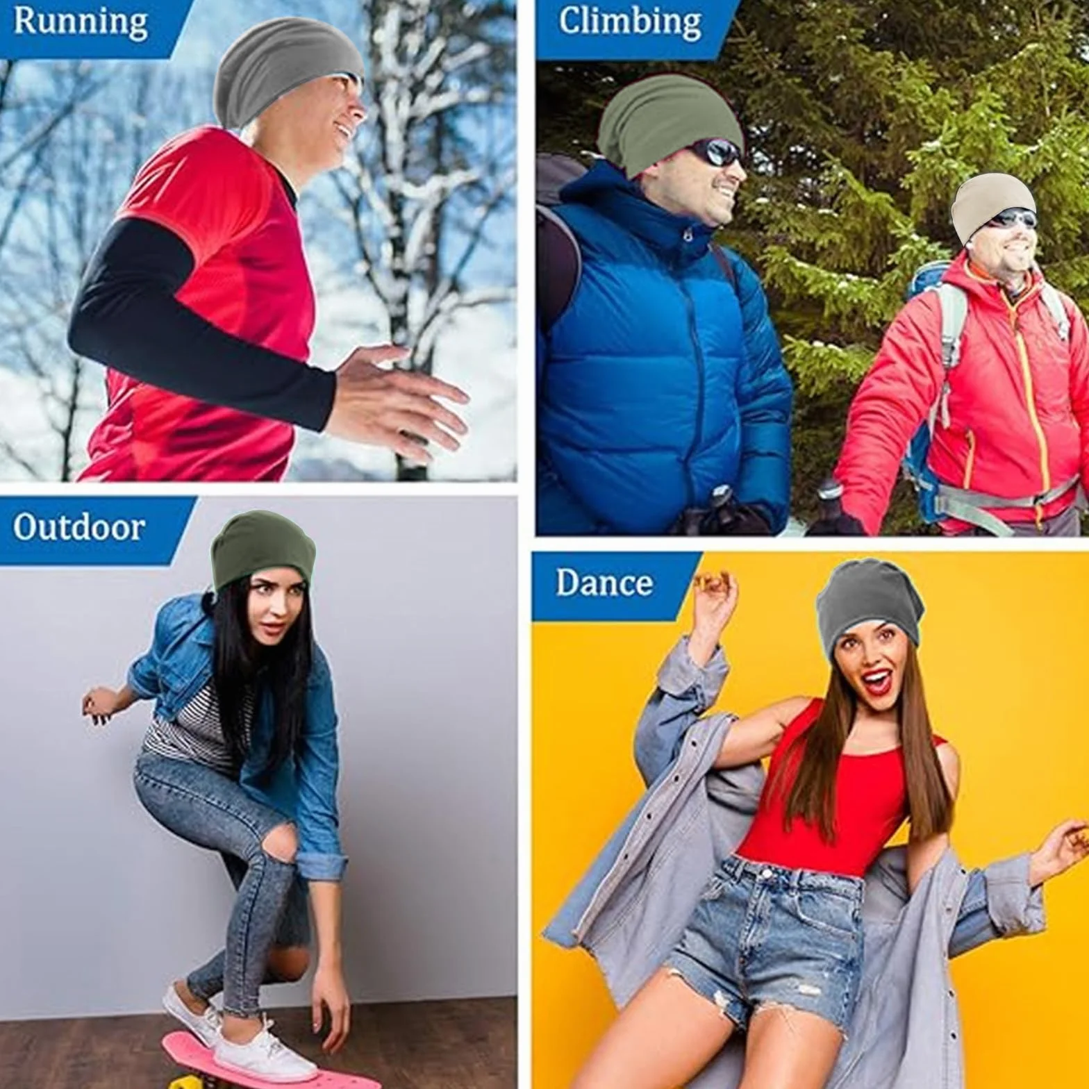 Slouchy Beanie czapka dla kobiet i mężczyzn, chemio, nakrycie głowy, na lato, lekka czapka do spania dla kobiet i mężczyzn (szara, zielona, khaki), szary, zielony, khaki, M-L