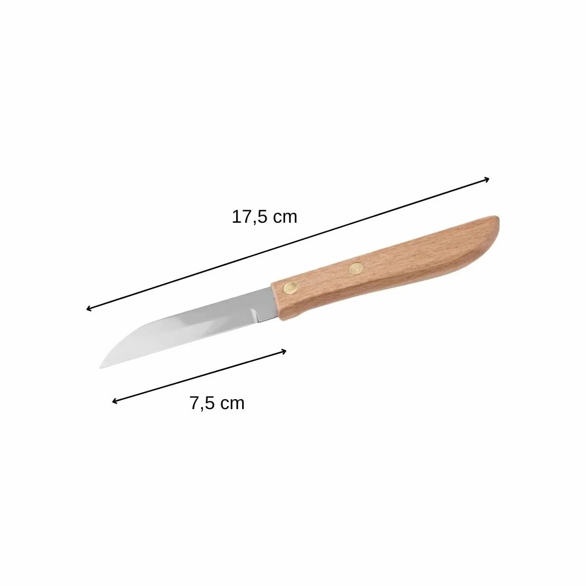 Nirosta Nóż do warzyw 17,5 cm stal nierdzewna srebrny brązowy