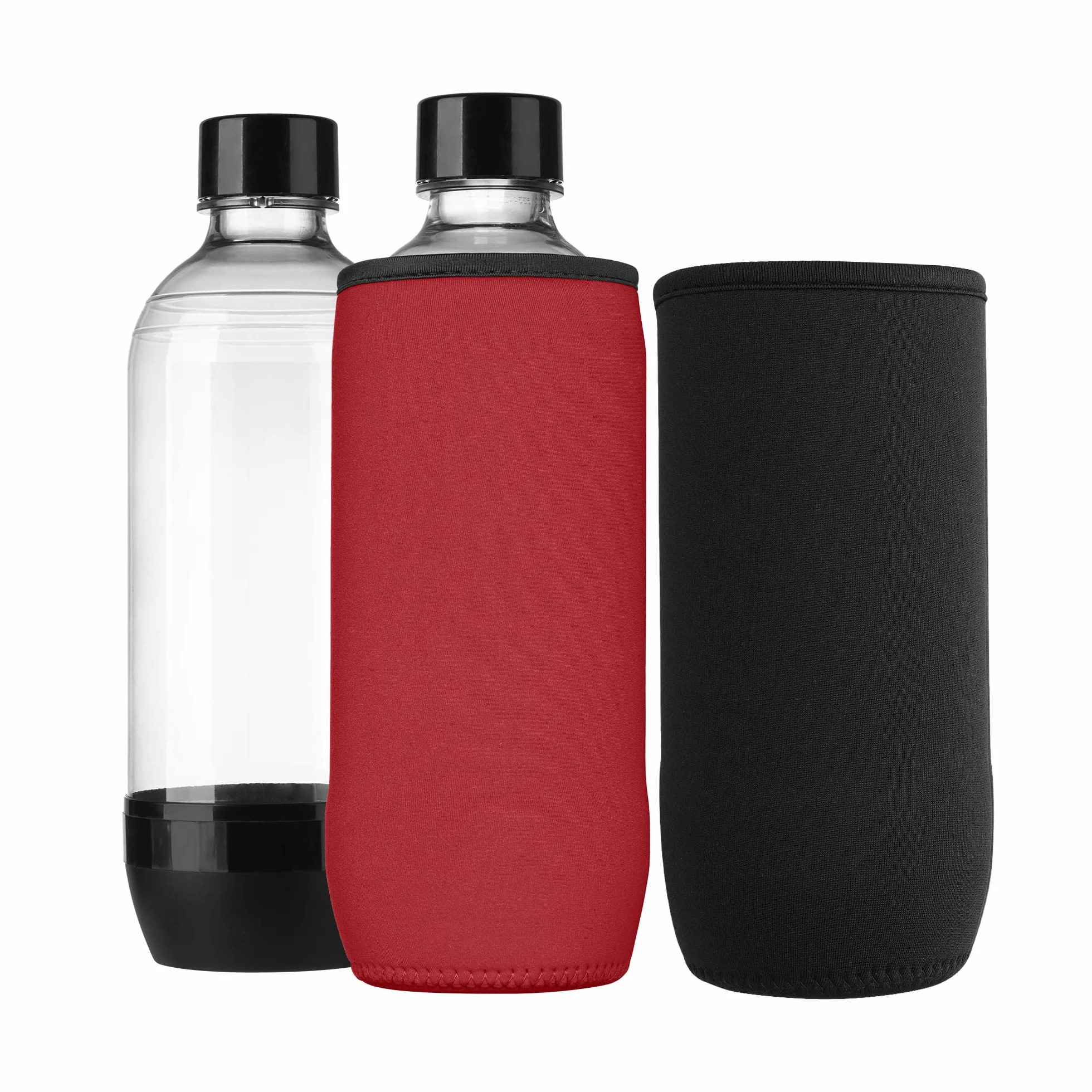 kwmobile etui ochronne neoprenowe do SodaStream czarno-czerwone 2 sztuki