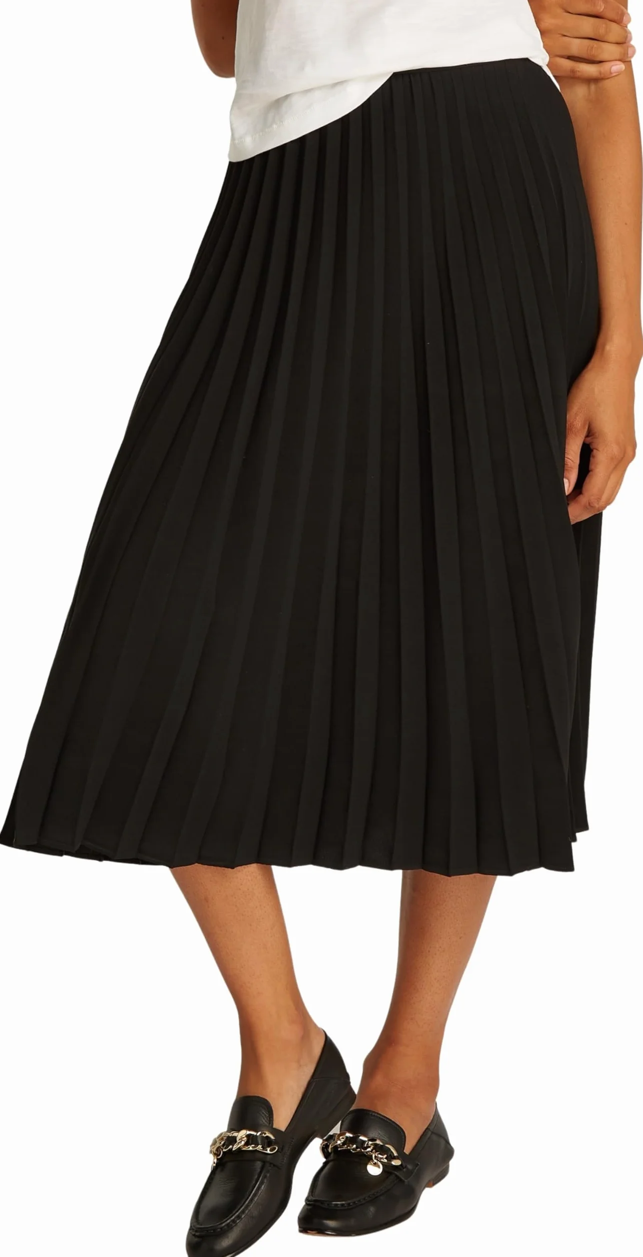 Tommy Hilfiger Płynna plisowana spódnica MIDI WW0WW43886 Kobiety Fluid Pleated Pull On Midi Skirt Ww0ww43886