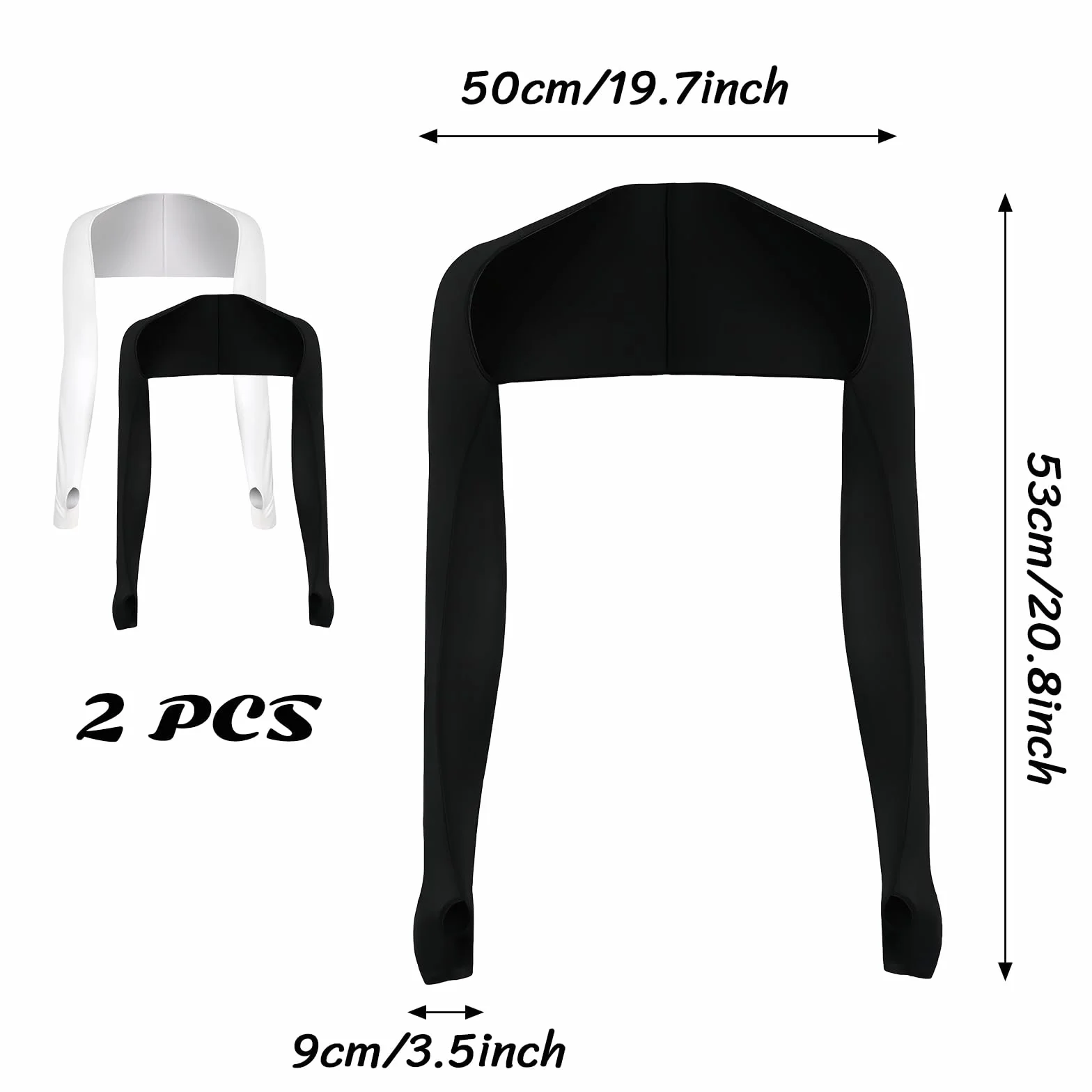 2 szt. Szal damski chroniący przed promieniowaniem UV, ochrona przed słońcem, rękawy na ramię, oddychające chłodzenie, szalik, rękawki, z otworem na palec, do golfa sportów na świeżym