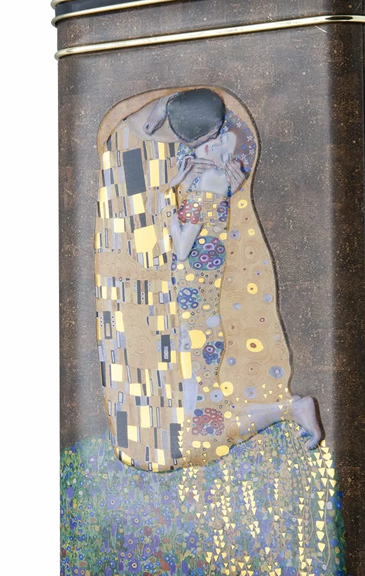 Fridolin Metalowa Puszka na Kawę z Zamknięciem Gustav Klimt Pocałunek