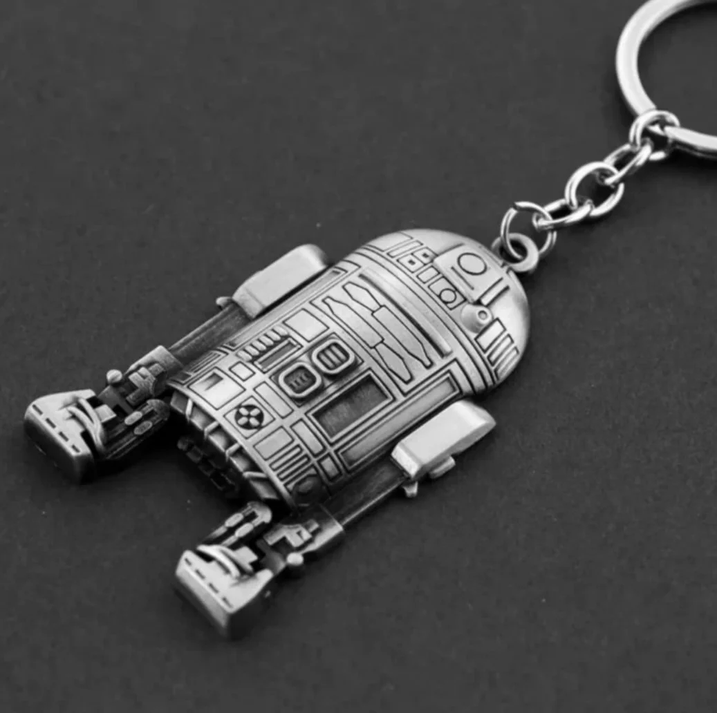 Breloczek do kluczy z metalu z kółkiem, dla fanów Sagi Star Wars, R2d2., m