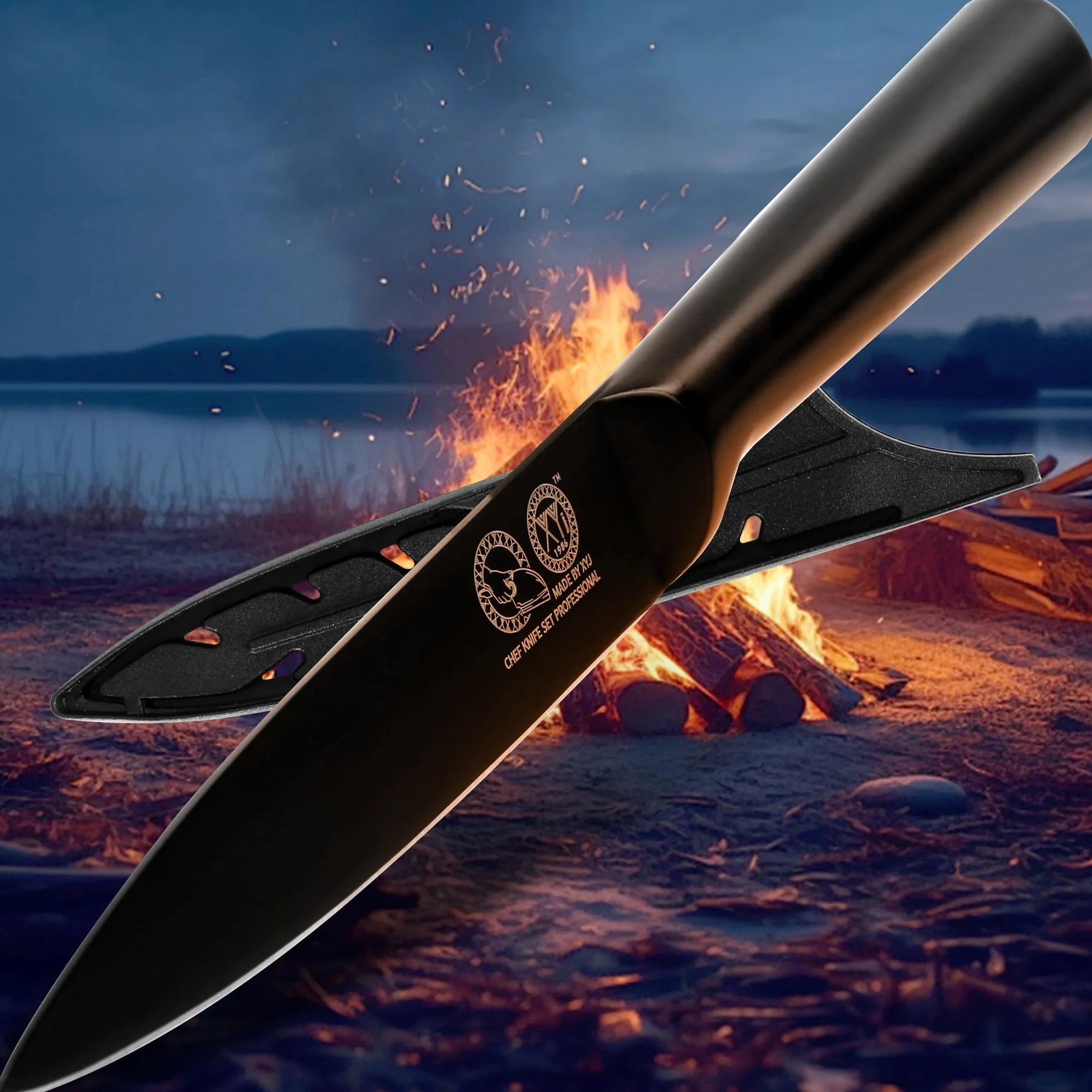 Stainless Steel Kitchen Knife 5 Inch Japanese Utility Knife Full Black