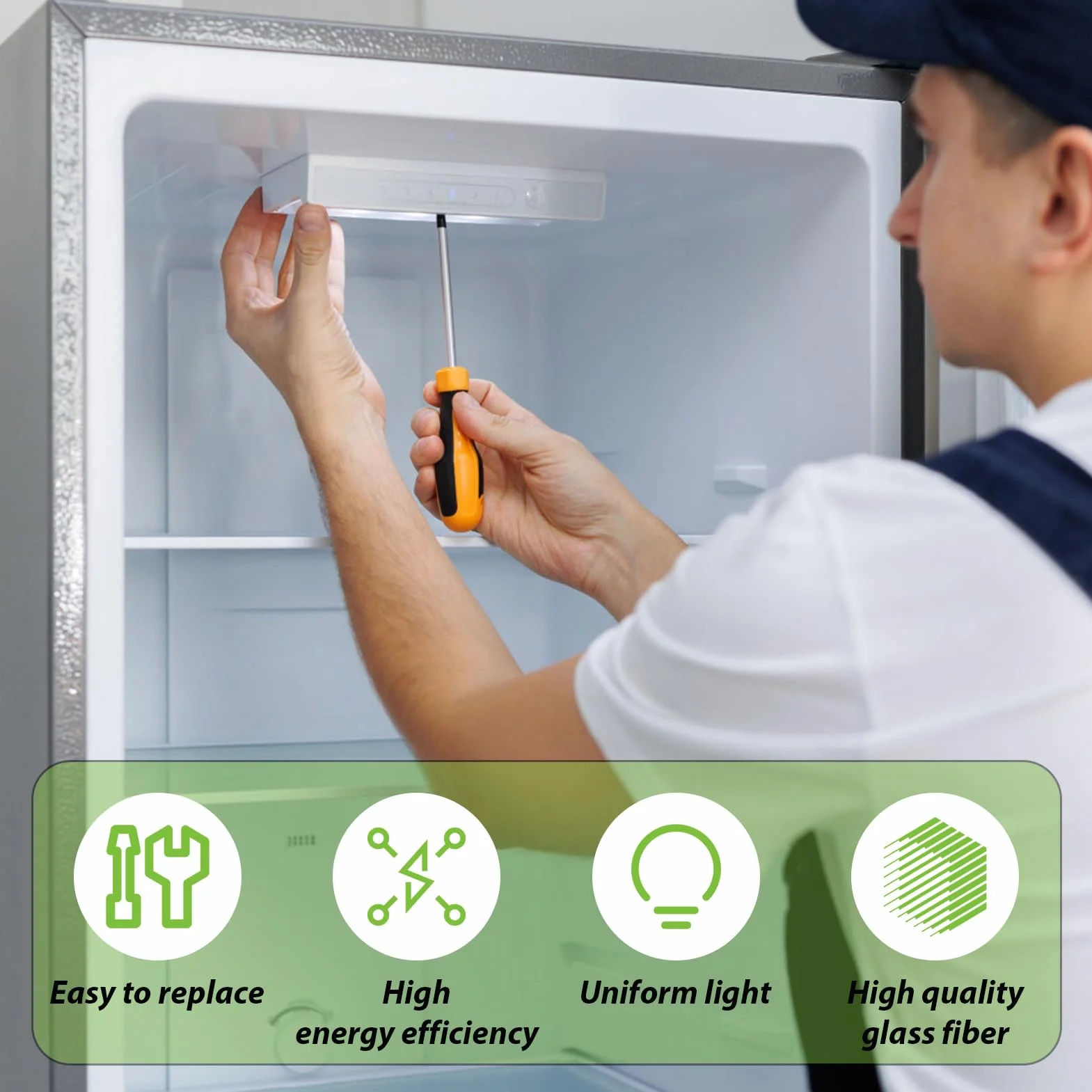 Listwa świetlna LED do lodówki RONGSHENG HISENSE E349766 MDDZ-162A DC12V 2W kompatybilna z Kenwood KIFF5017 KIFF5020 KIFF7017 KIFF7020